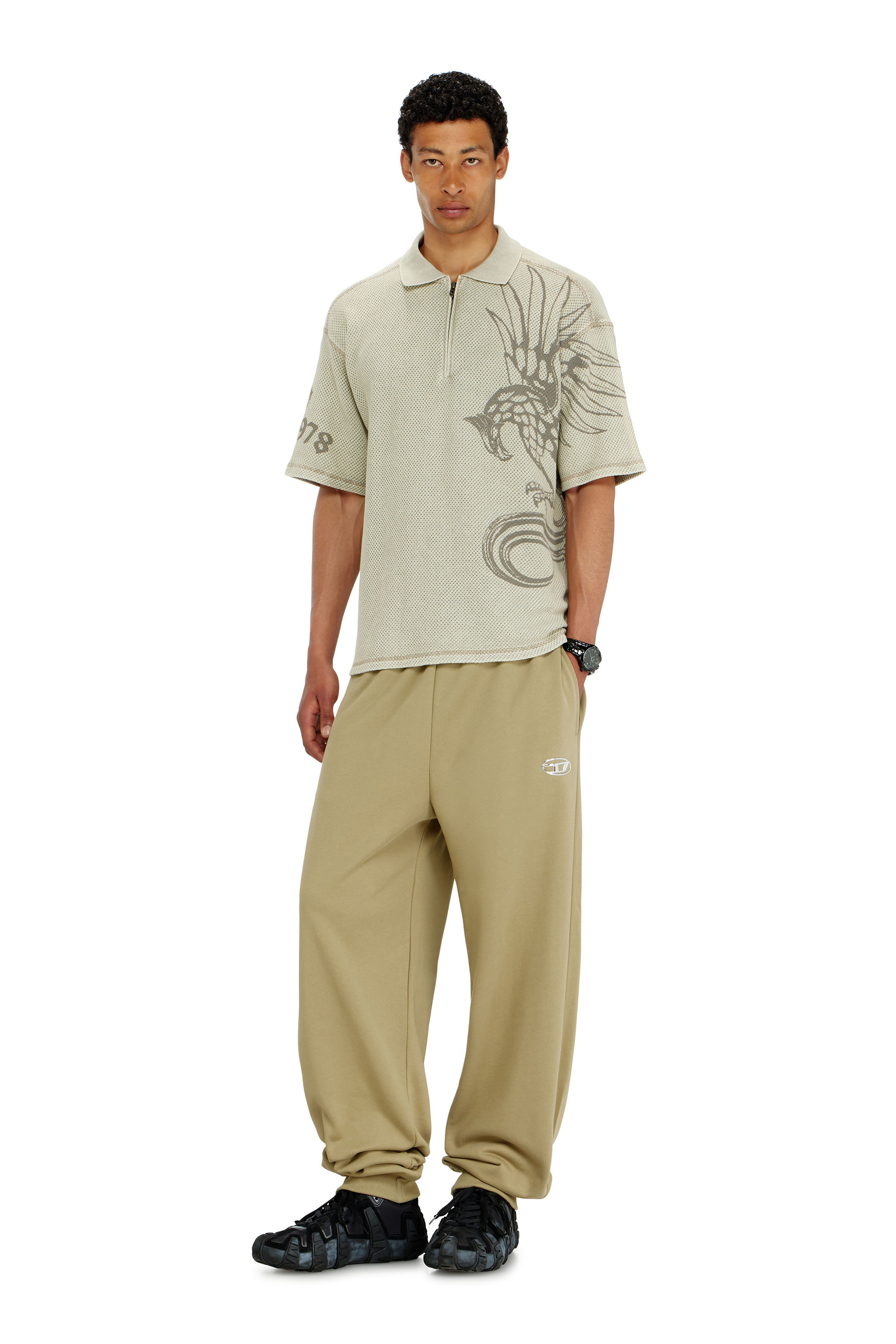 Diesel - P-MARKY-IOD, Pantaloni in cotone con Oval D metallico Uomo in Beige - 1