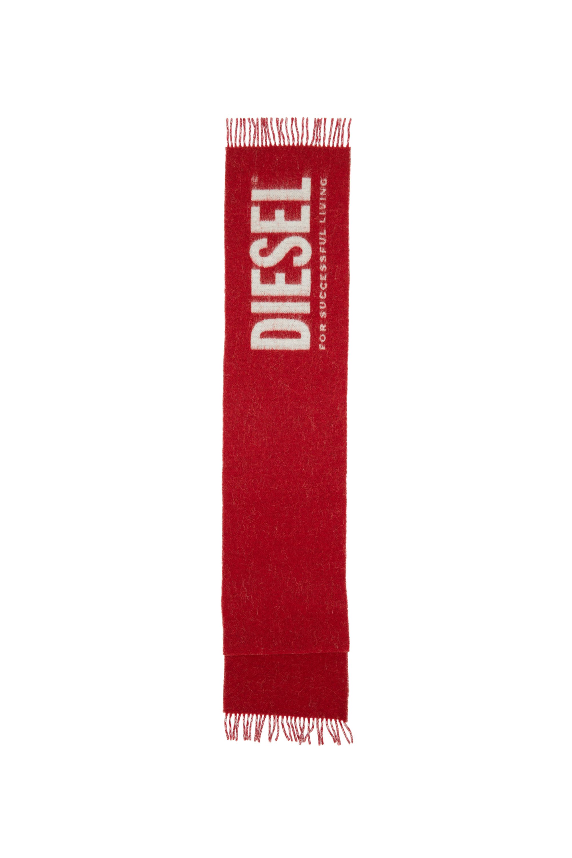 Diesel - S-KOTT, Sciarpa bicolore con maxi logo Uomo in Rosso - 4