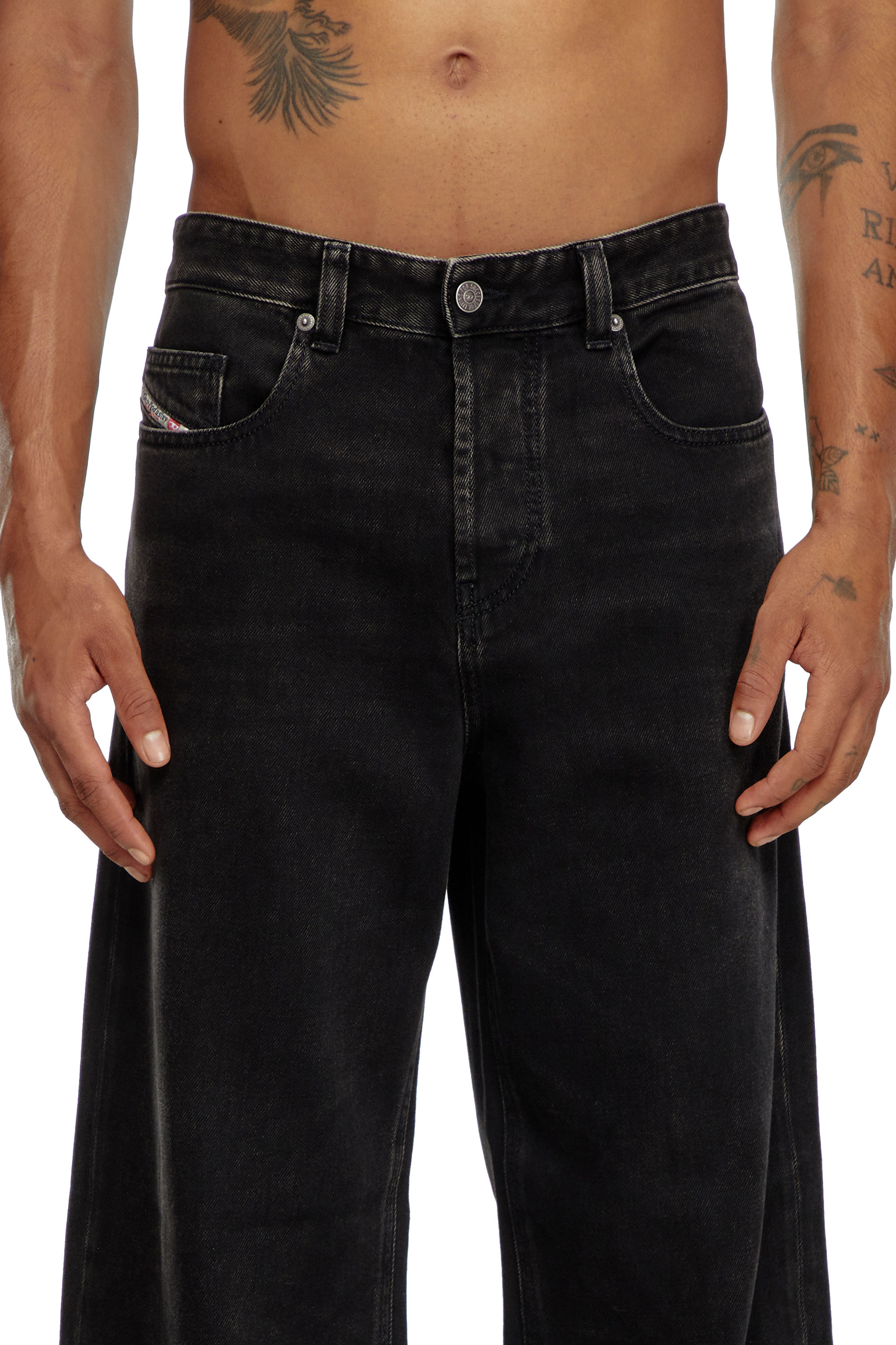 Diesel - Uomo Straight Jeans 2001 D-Macro 09I35, Nero/Grigio scuro - Image 5