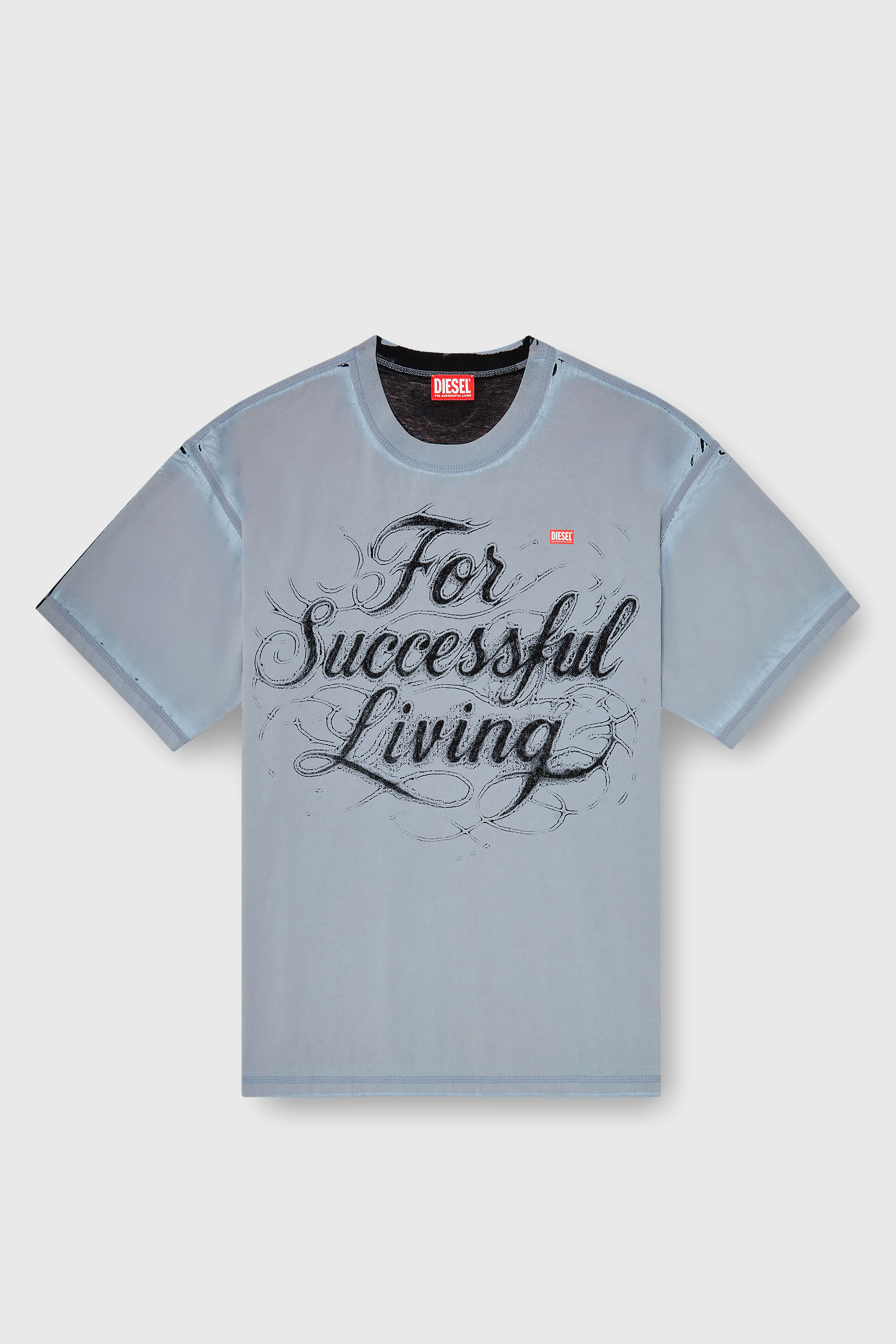 Diesel - T-BOXT-AA8, T-shirt con stampa For Successful Living Uomo in Grigio - 2