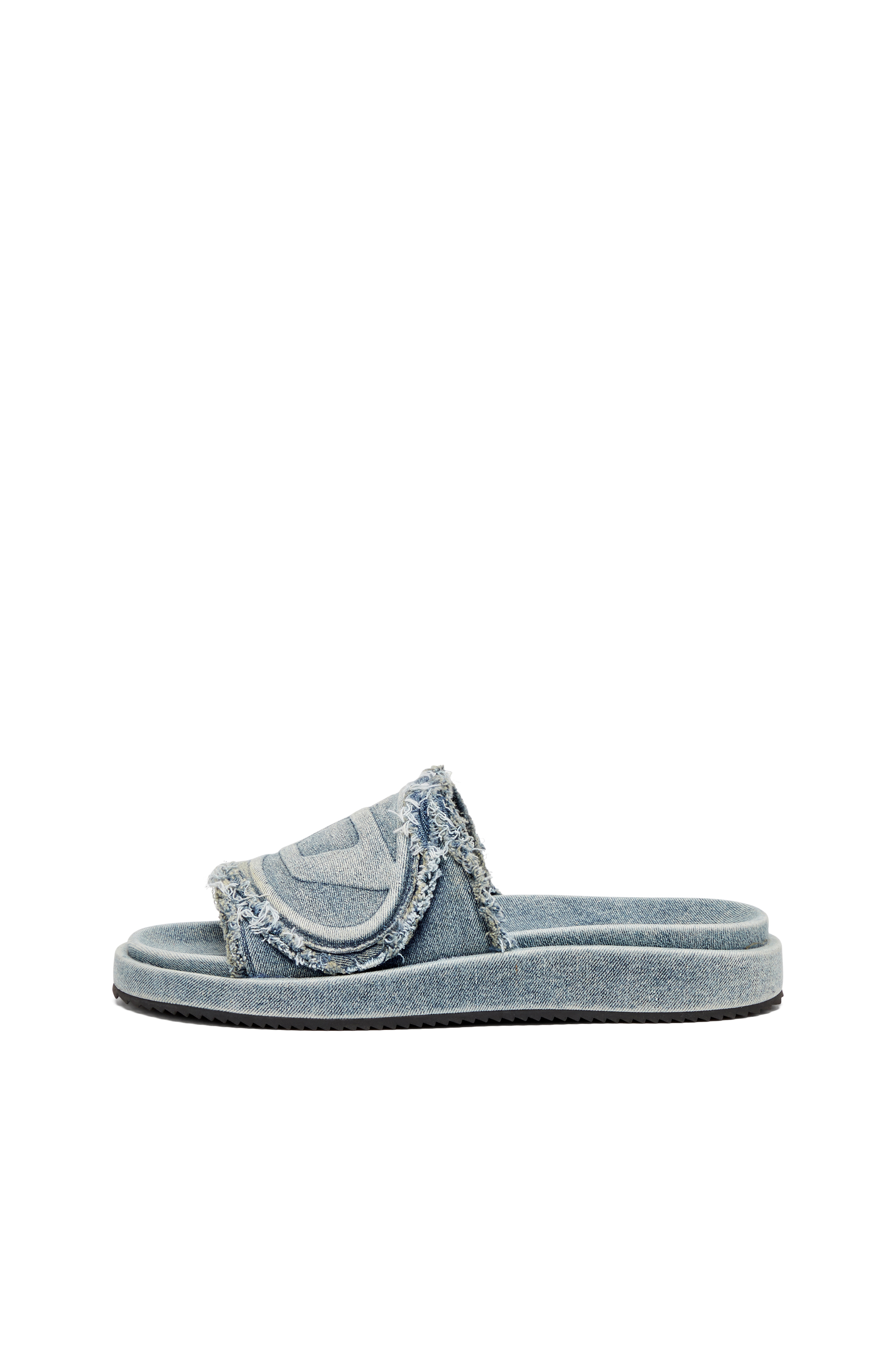 Diesel - SA-SLIDE D OVAL, Slide in denim distressed Unisex in Blu - 7