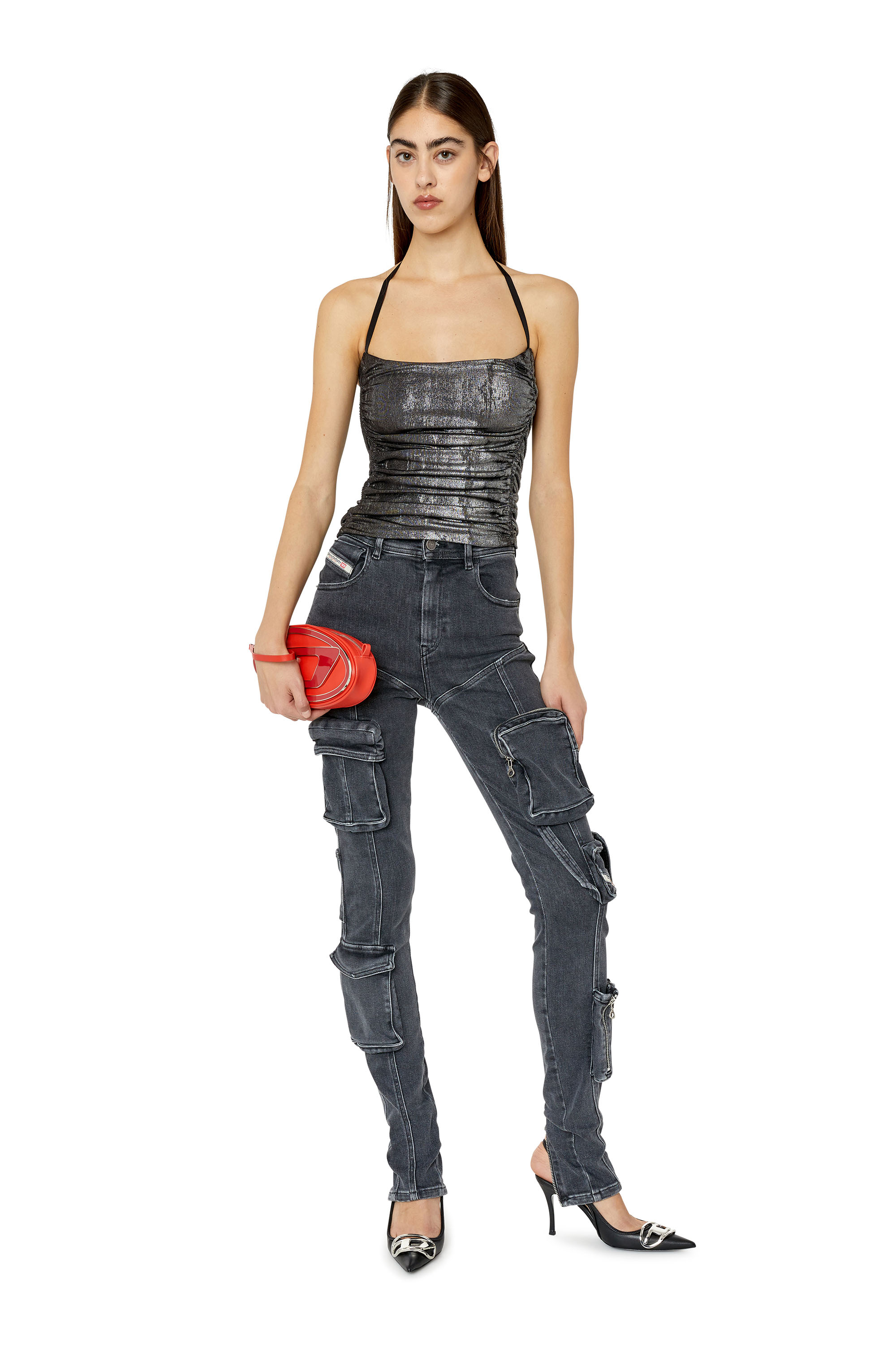Diesel - 1984 Slandy-High 09F27 Super skinny Jeans, Nero/Grigio scuro - Image 5