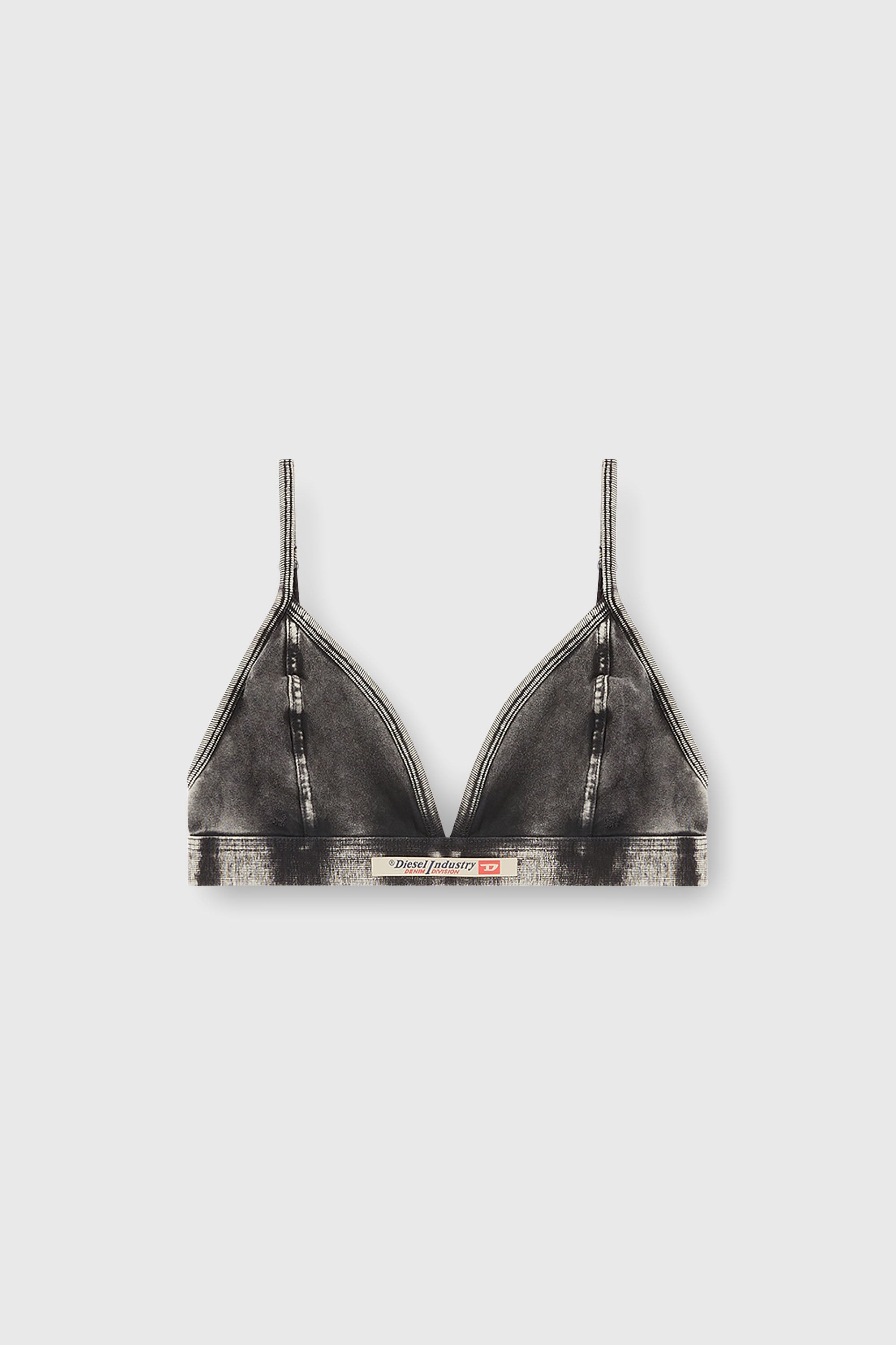 Diesel - SCILLA-DNM, Reggiseno a triangolo effetto denim Donna in Grigio - 2