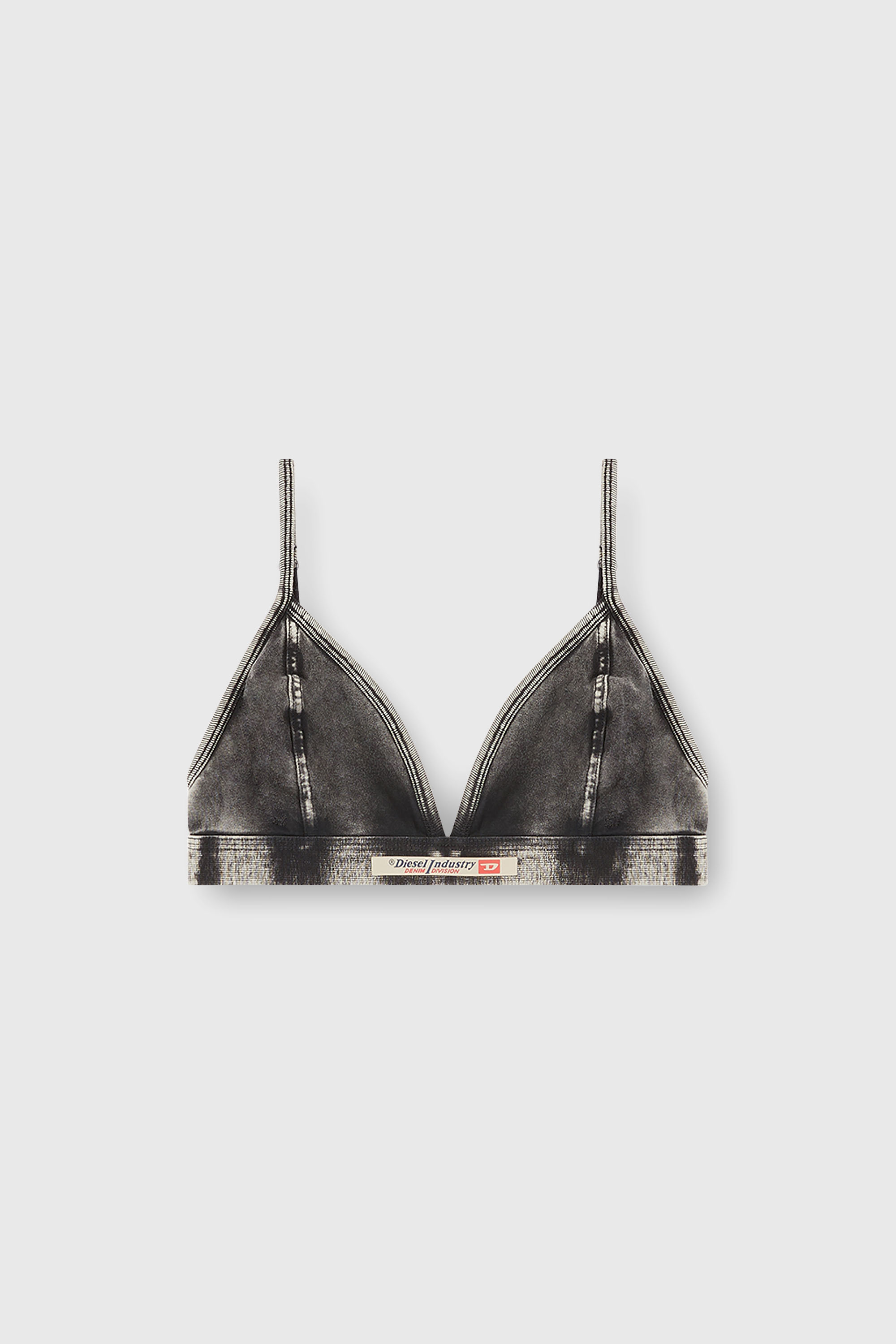 Diesel - SCILLA-DNM, Reggiseno a triangolo effetto denim Donna in Grigio - 2
