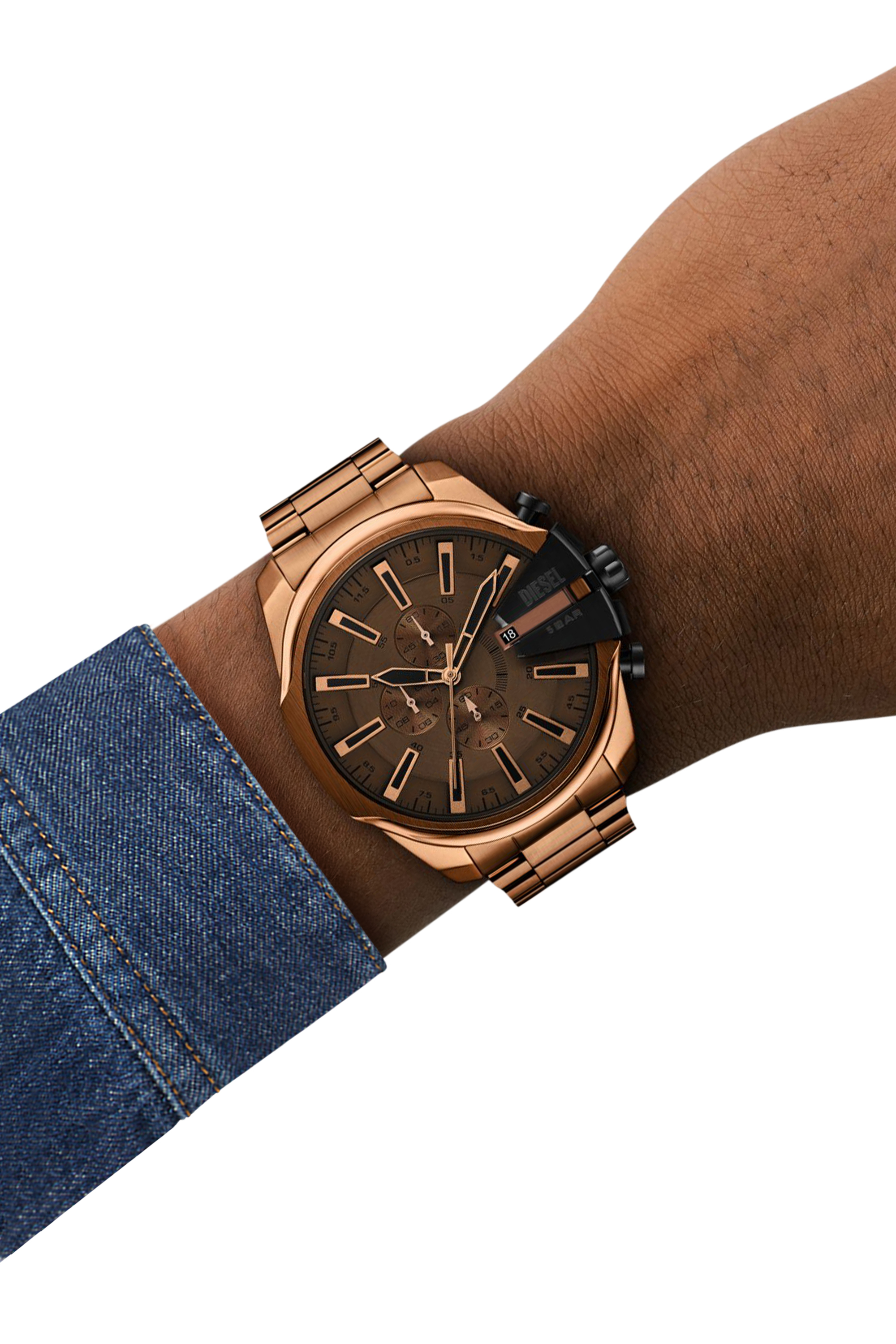Diesel - DZ4697 WATCH, Orologio Mega Chief slim in acciaio inossidabile Uomo in Marrone - 4