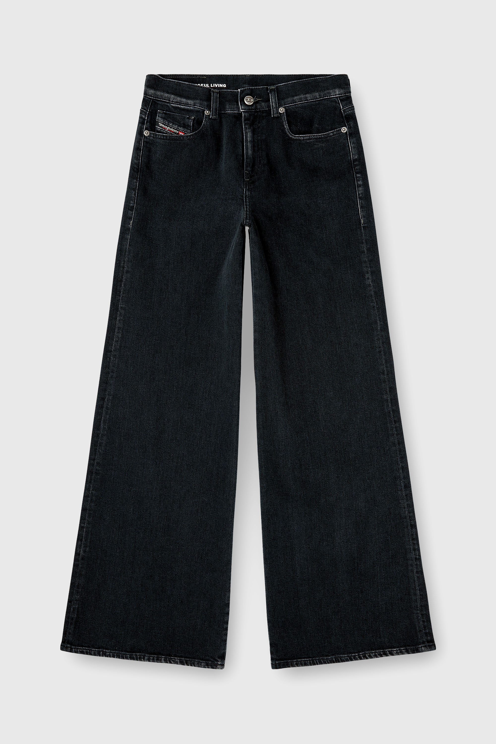 Diesel - Flare Jeans 1978 D-Akemi 09N89 Donna, Nero/Grigio scuro - Image 2