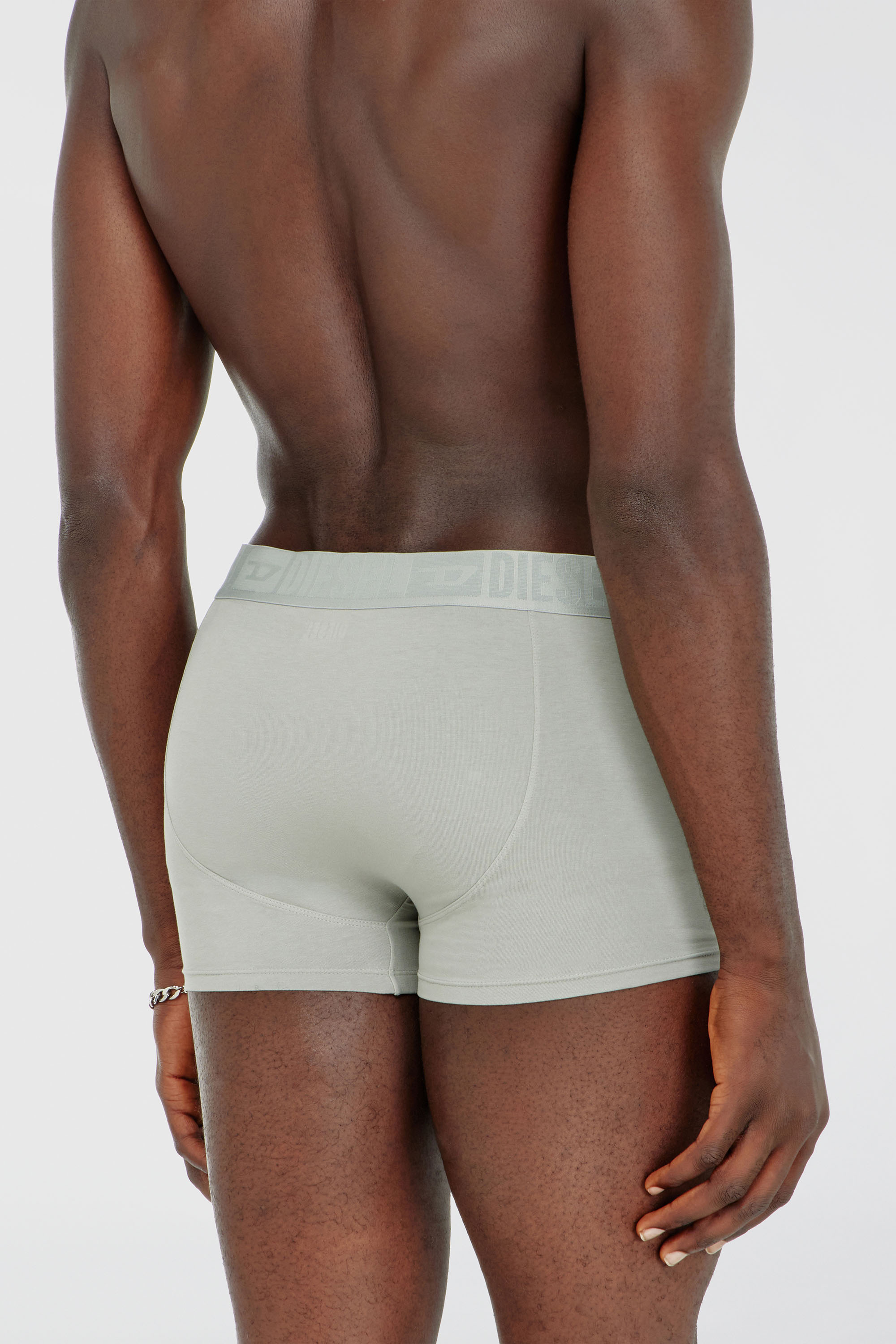Diesel - MIKE-D-CORE-3PACK, Set da tre boxer in cotone elasticizzato con fascia in vita tono su tono Uomo in Grigio - 4