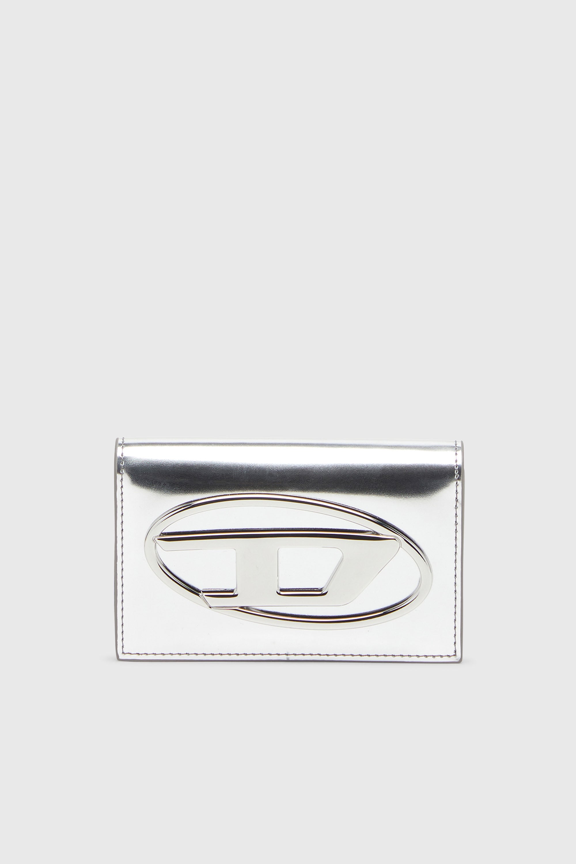 Diesel - 1DR CARD HOLDER IV, Portacarte in pelle metallizzata Donna in Argento - 1