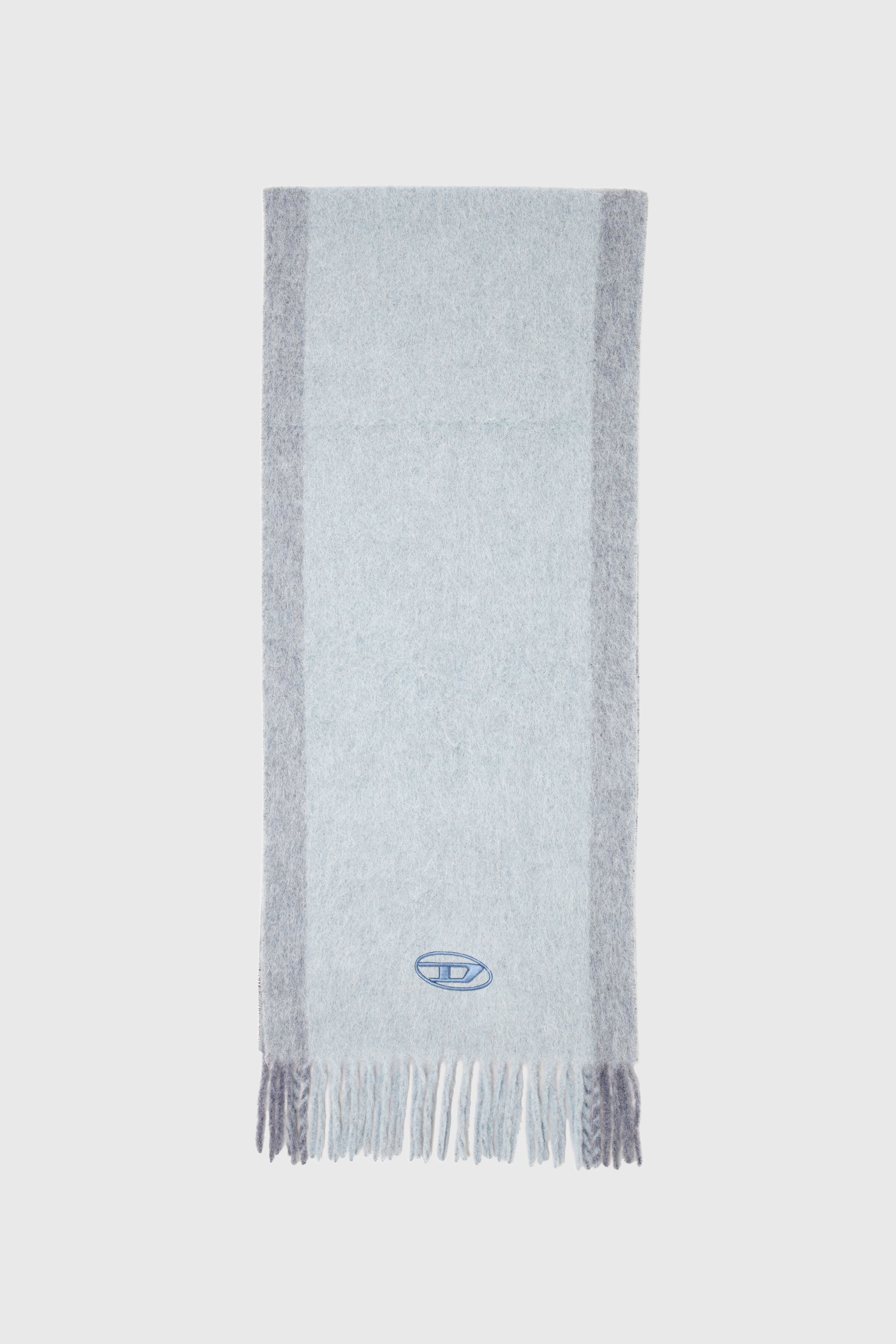 Diesel - S-OLID, Sciarpa in misto lana con righe a contrasto Uomo in Blu - 1