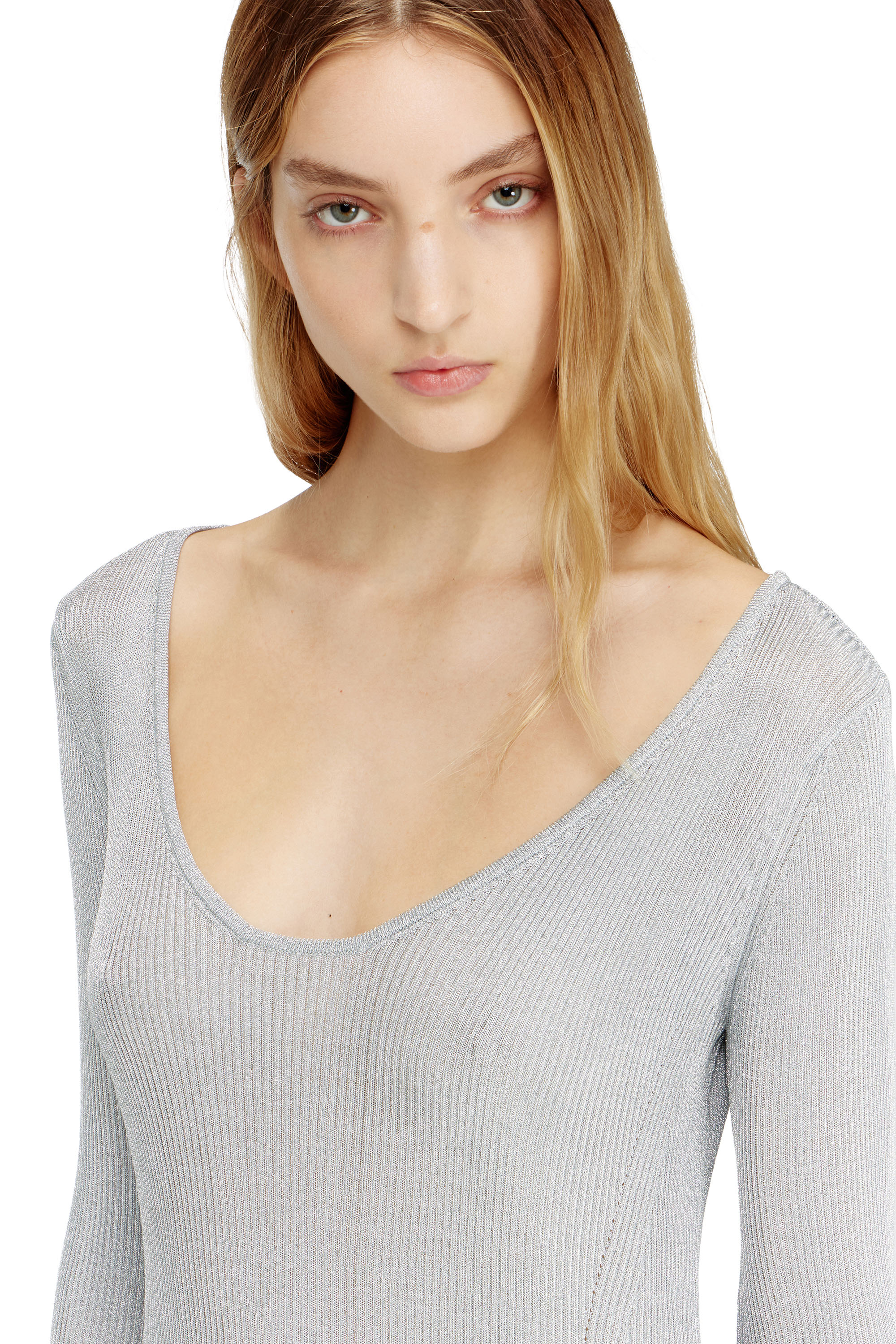 Diesel - M-DALILA, Abito corto metallizzato Donna in Grigio - 4