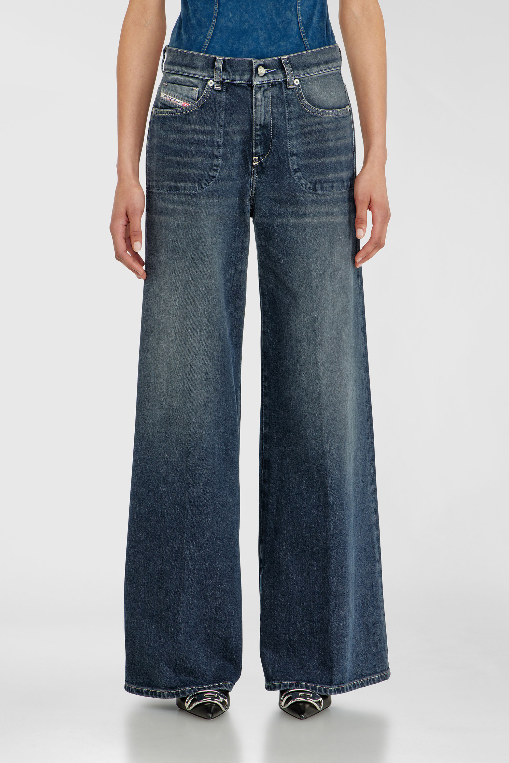 Diesel - Flare Jeans 1978 D-Akemi 007EI Donna, Blu Scuro - Image 1