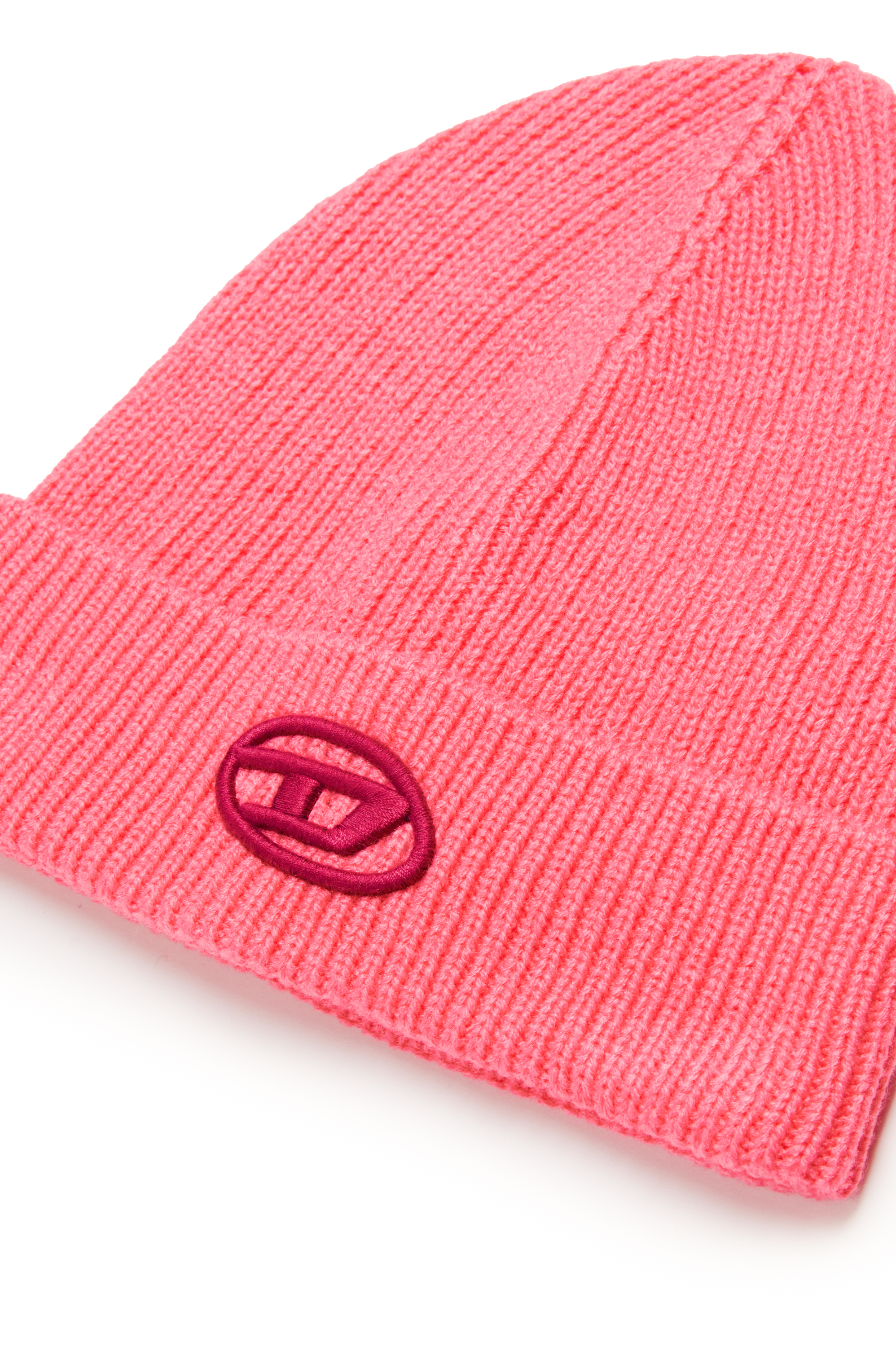 Diesel - FCODERFULLYTX, Beanie con logo ricamato Unisex in Rosa - 4