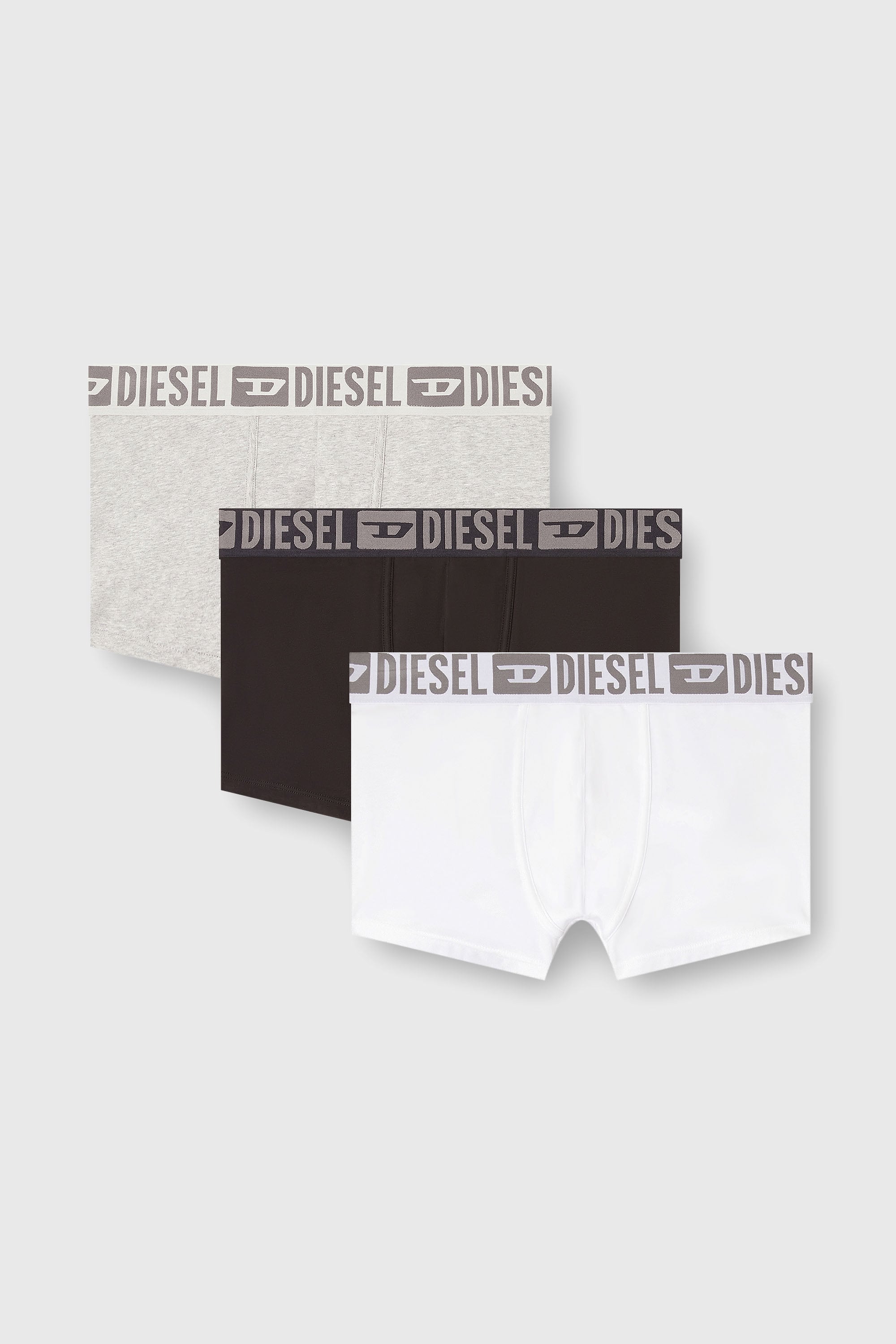Diesel - MIKE-D-CORE-3PACK, Set da tre boxer in cotone elasticizzato con fascia in vita tono su tono Uomo in Multicolor - 1