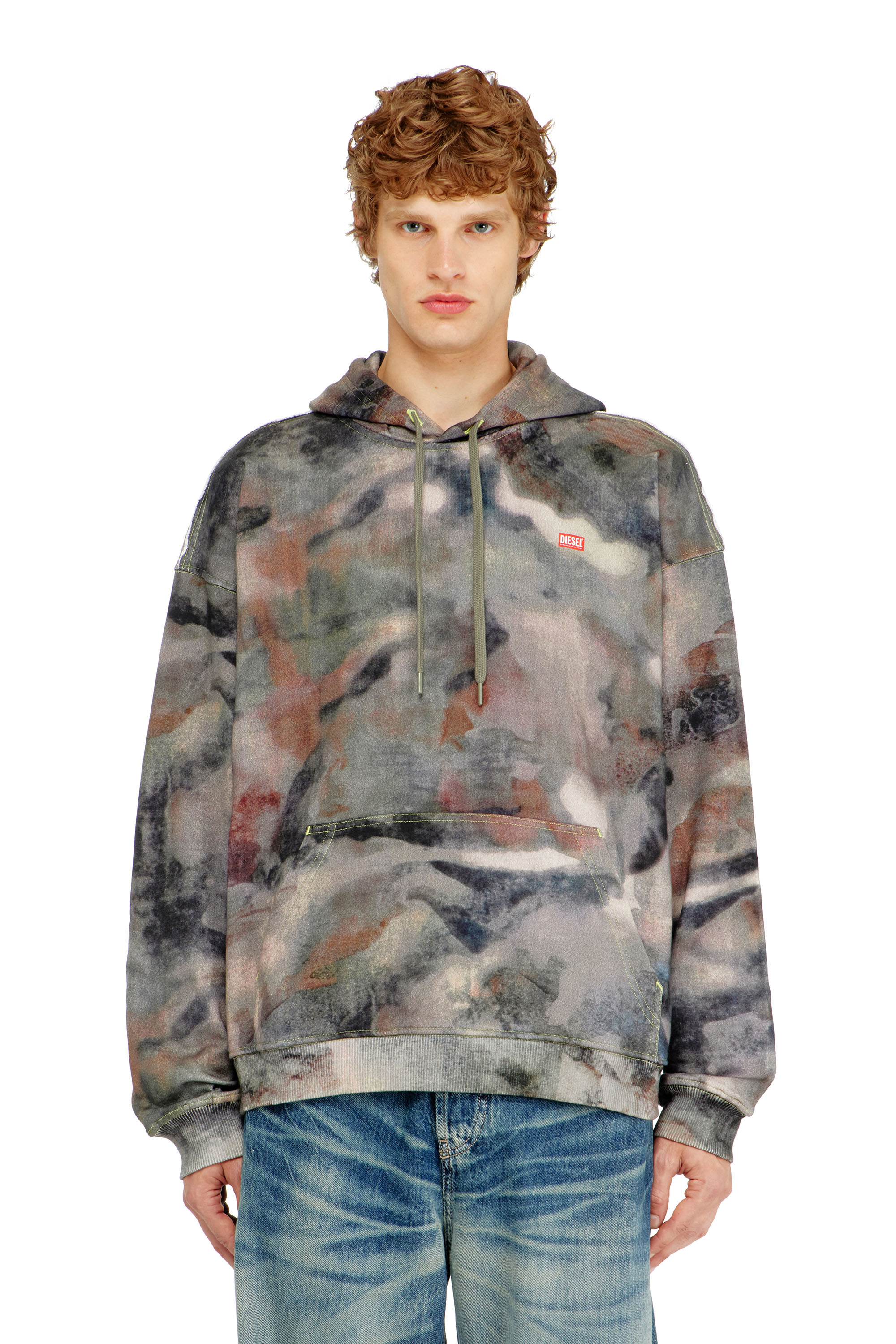 Diesel - S-BOXT-HOOD-V1, Hoodie in cotone organico stampa camouflage Uomo in Multicolor - 2