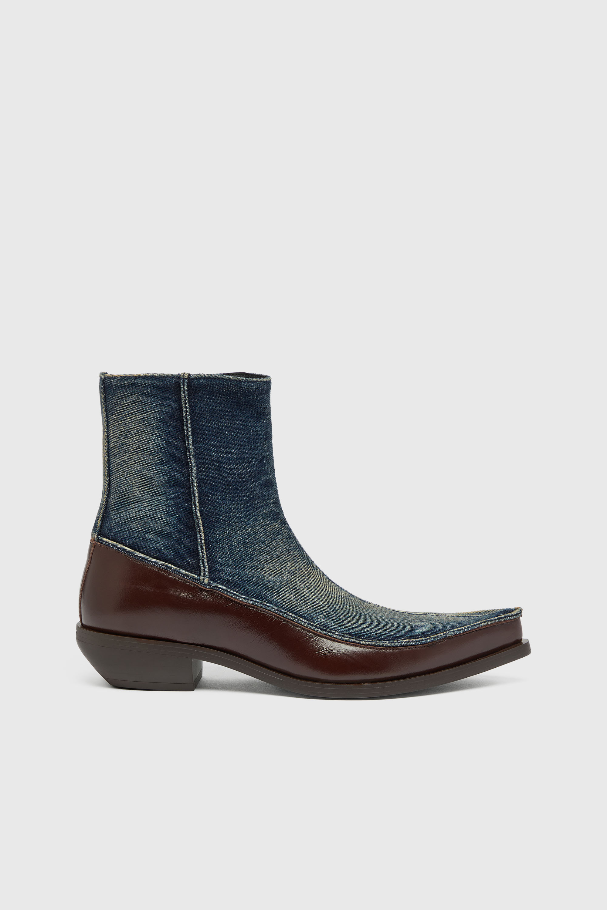 Diesel - D-FRIDO-30-TR, D-Frido-Stivaletti in pelle e denim Uomo in ToBeDefined - 1