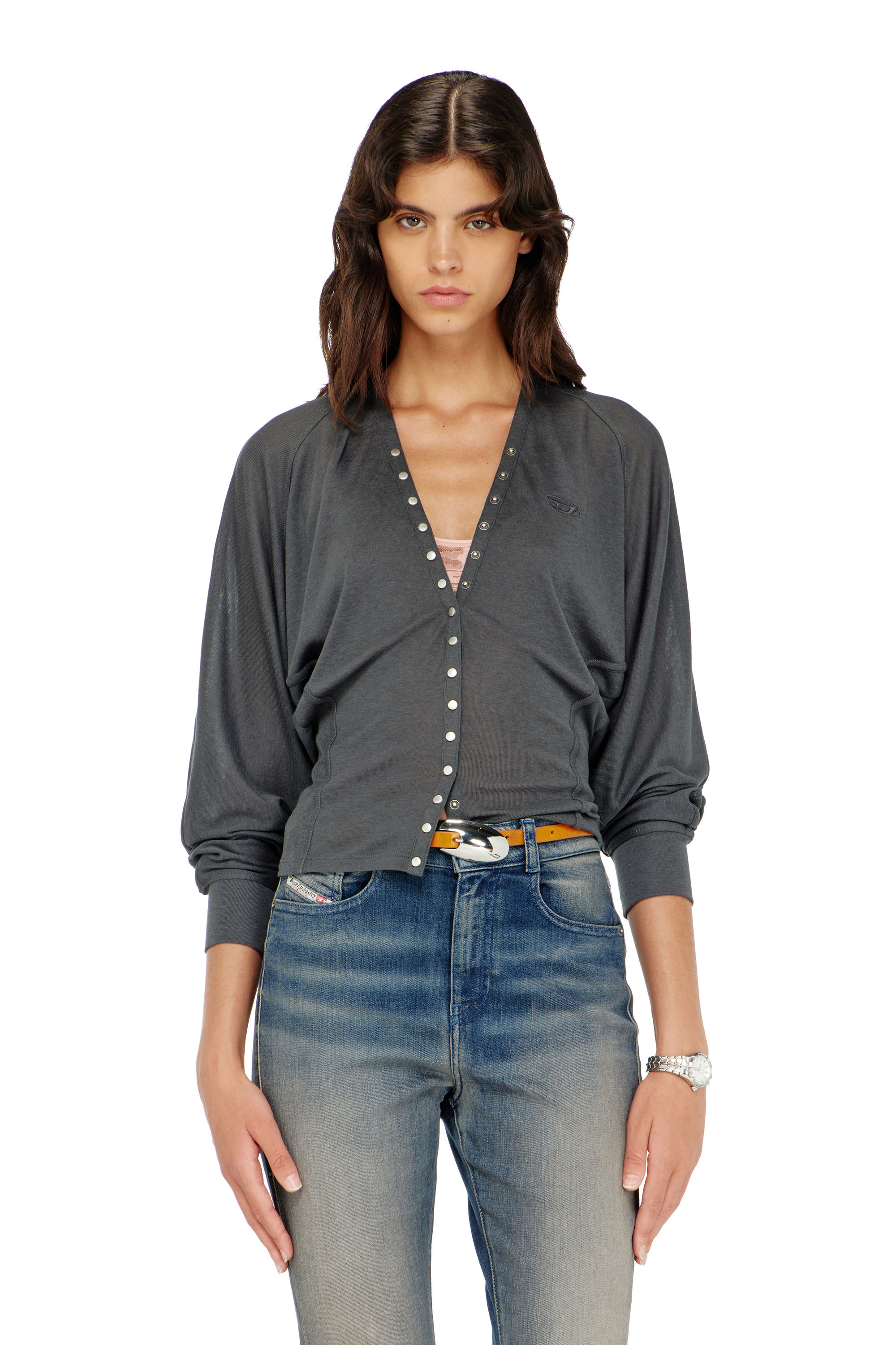 Diesel - T-ISERINA, Cardigan in misto Tencel con maniche a pipistrello Donna in ToBeDefined - 1
