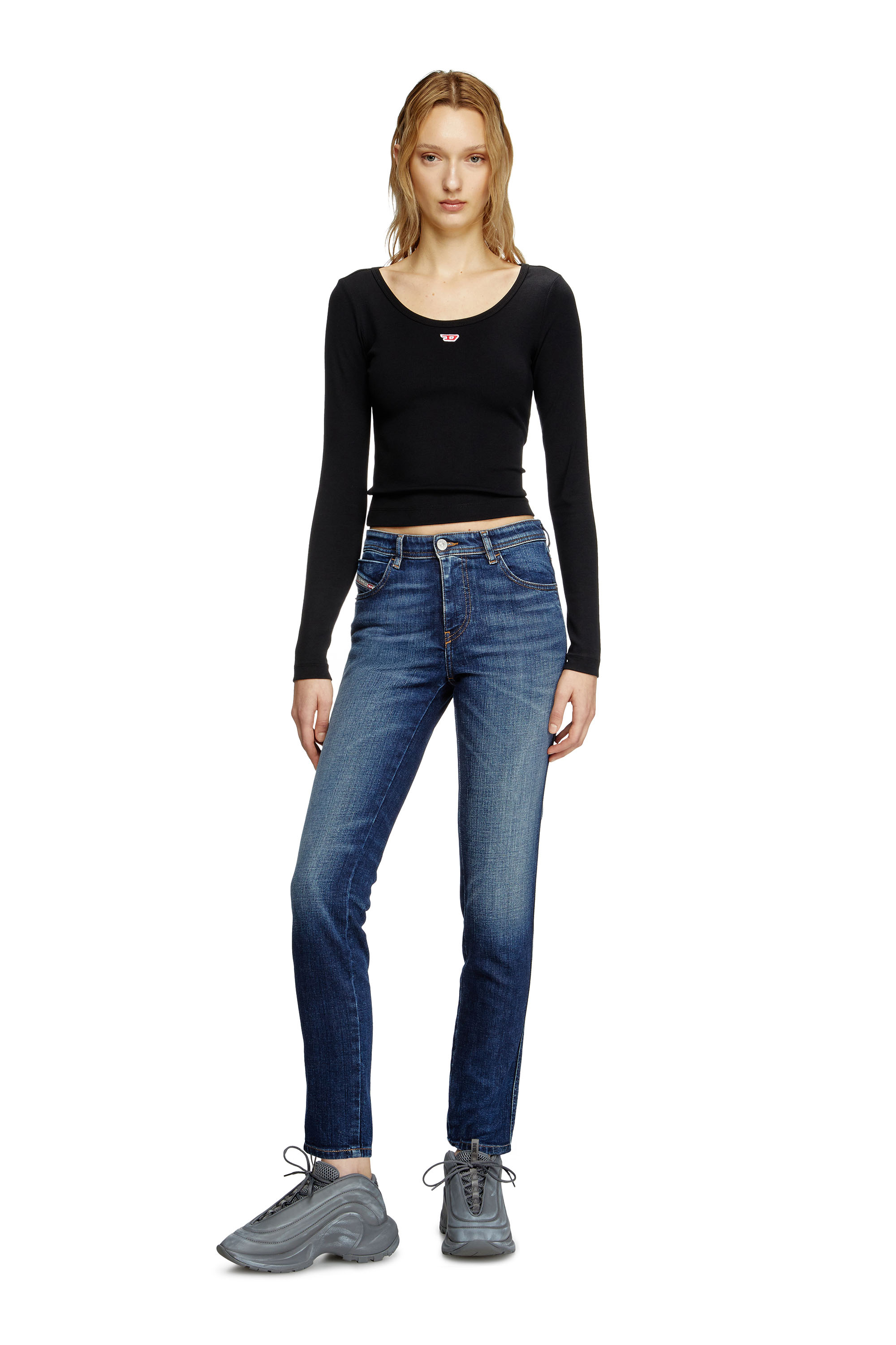 Diesel - Skinny Jeans 2015 Babhila 09L03 Donna, Blu medio - Image 2