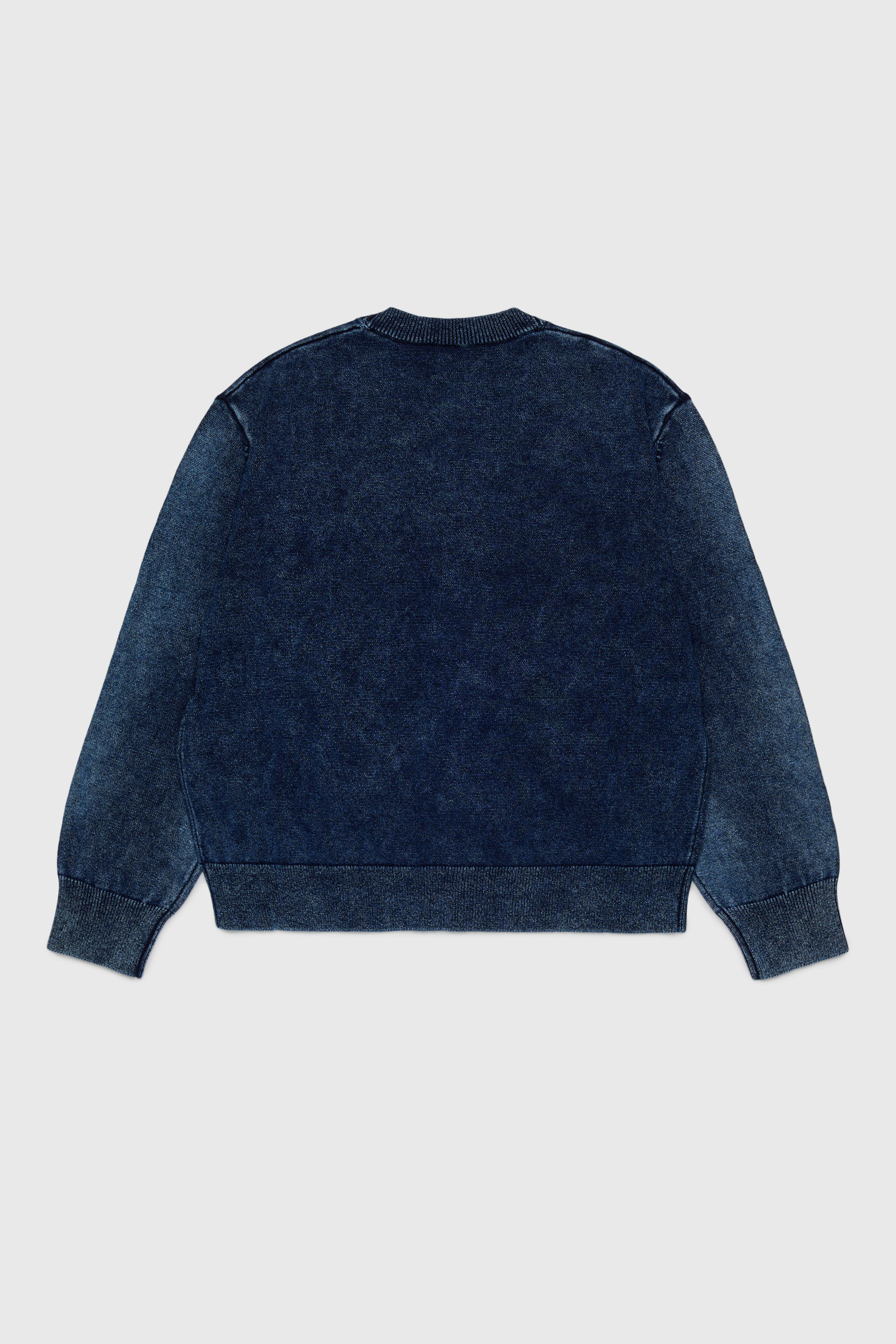 Diesel - KFINNIC CARDIGAN OVER, Cardigan effetto denim con motivo fenice Uomo in Blu - 2