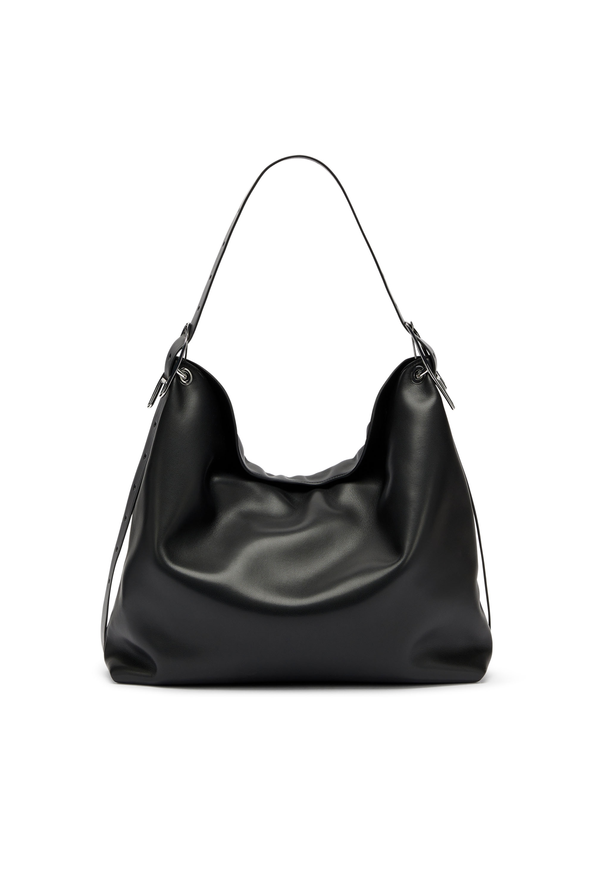 Diesel - D-LINE HOBO L, D-Line-Borsa hobo in pelle Donna in Nero - 2