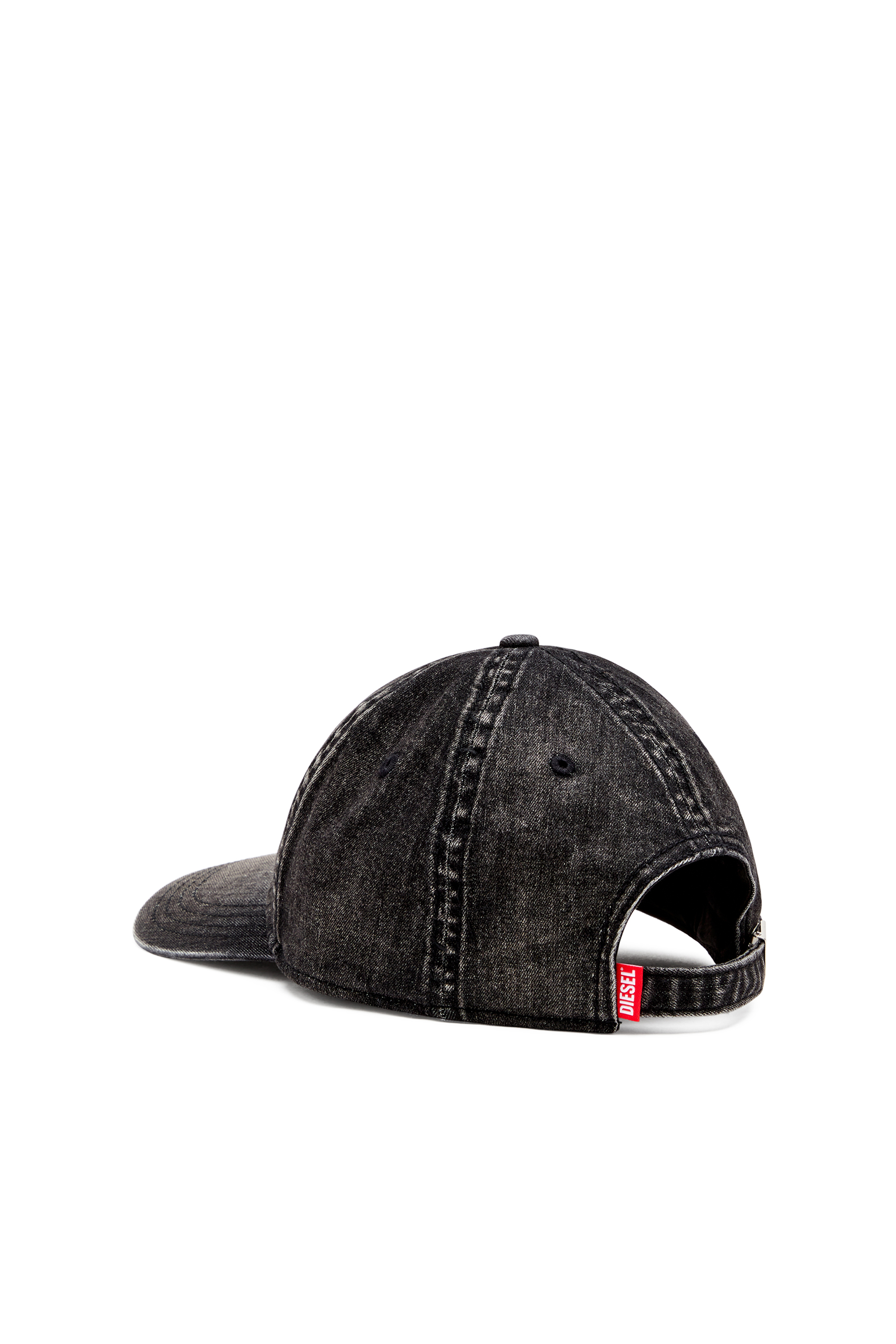 Diesel - C-GABLE-BLACK, Light black stretch denim cap Uomo in Nero - 3