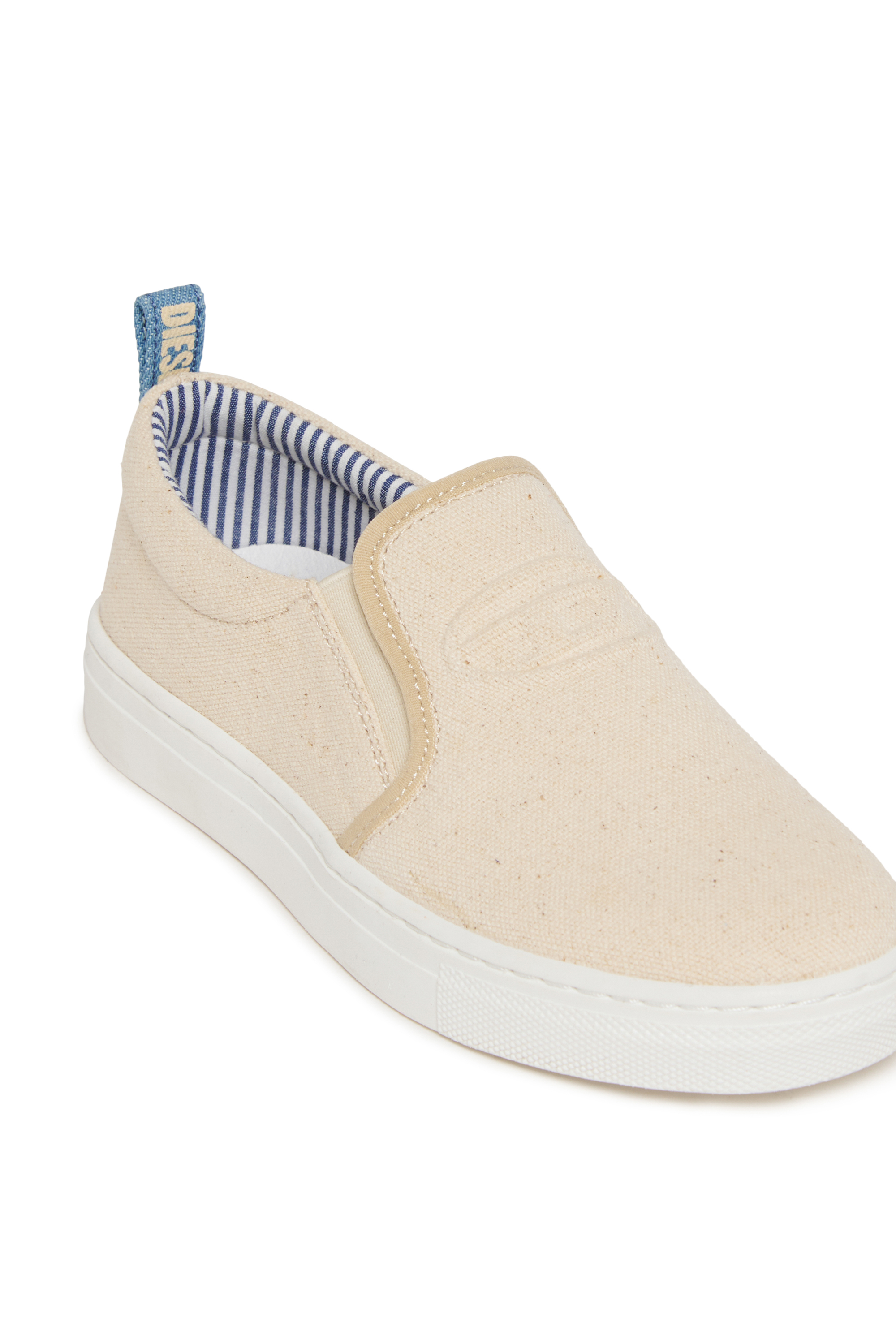 Diesel - S-SLIPGAB, Unisex's S-SLIPGAB-Slip-on sneakers in cotton in Beige - 4