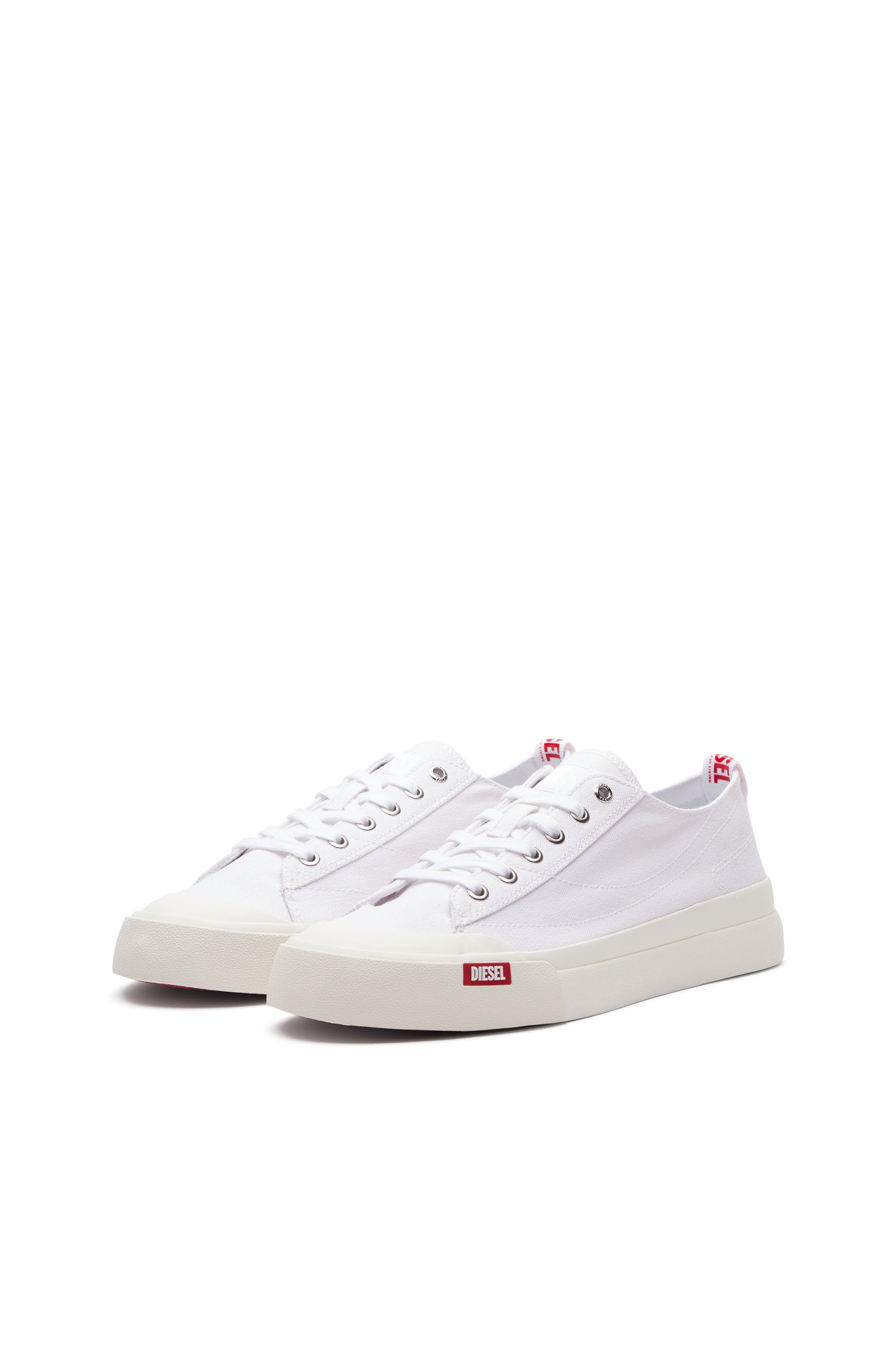 Diesel - S-ATHOS LOW W, S-Athos Low-Sneaker in canvas Donna in Bianco - 8