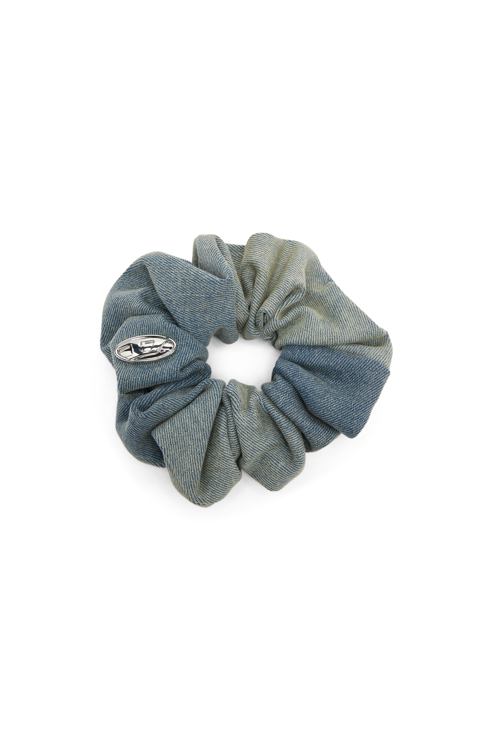 Diesel - BANGLE SCRUNCHIE, Scrunchie in denim solarizzato Donna in Blu - 1