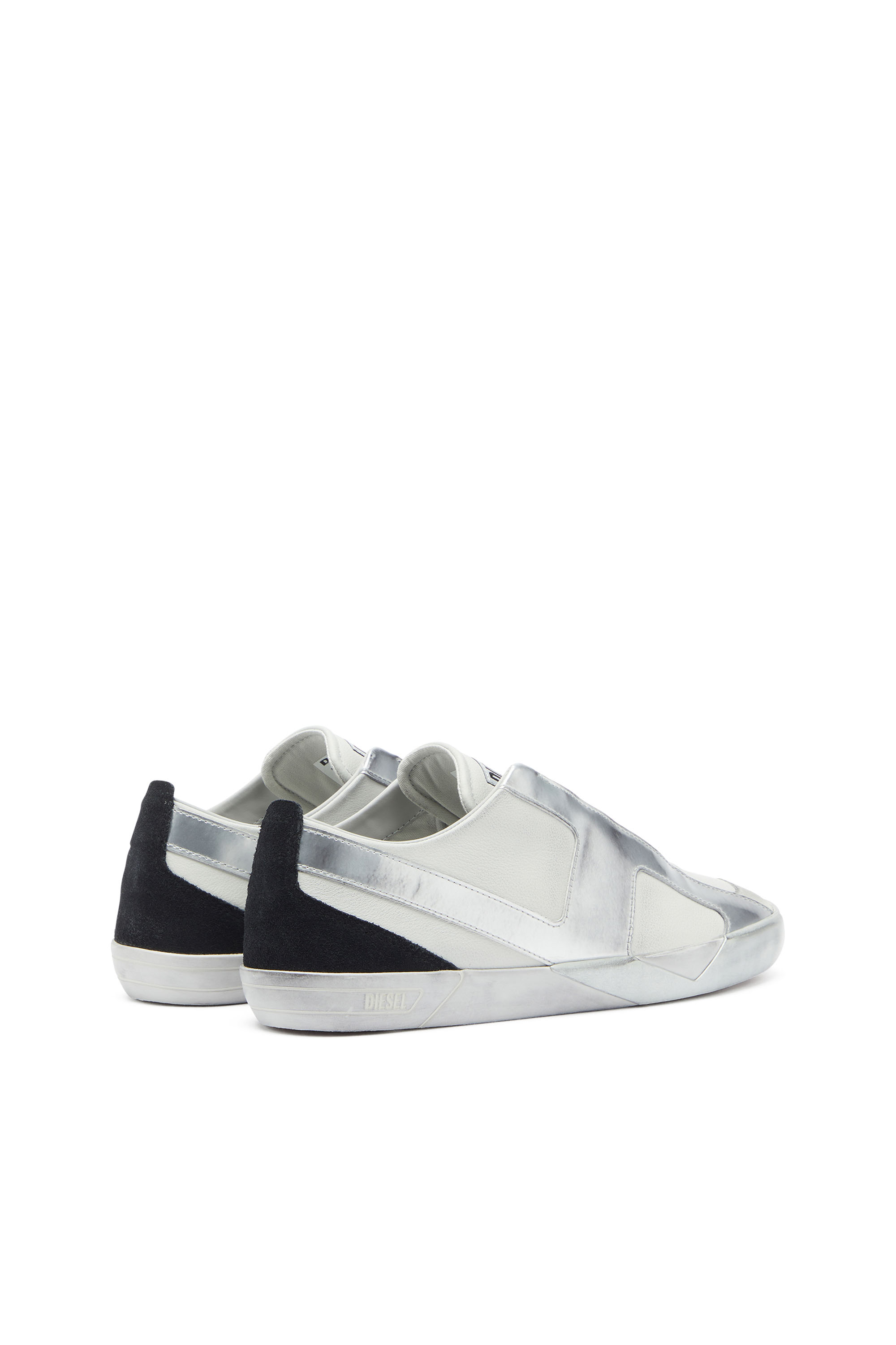 Diesel - S-SLANTE-D LOW, S-Slante-D - Sneakers effetto used in pelle e scamosciato Uomo in Bianco - 3