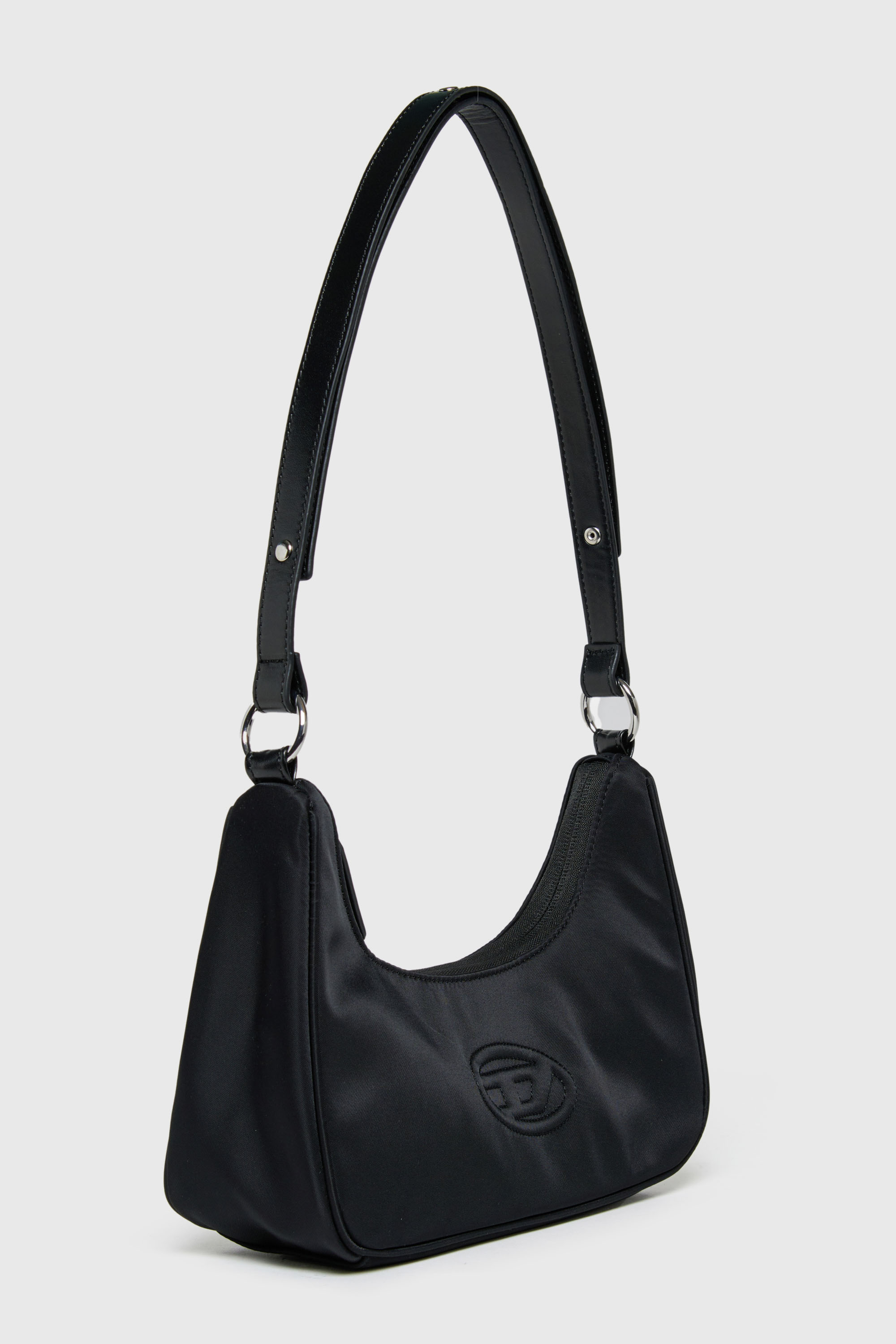 Diesel - WUNSY, WUNSY - Borsa a spalla in nylon con logo Oval D Donna in Nero - 3