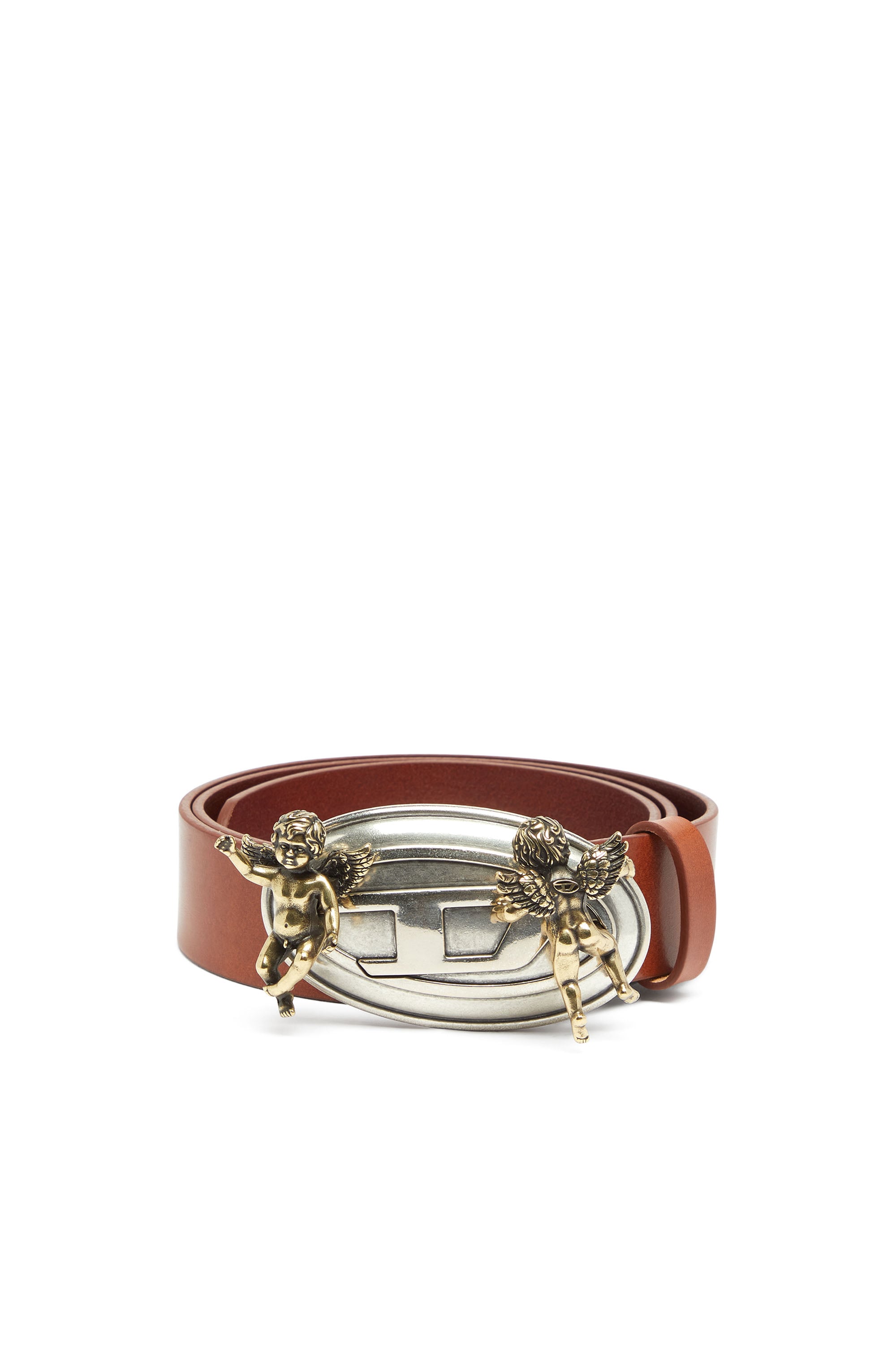 Diesel - B-OVAL ANGELS 35, Cintura 3,5 cm in pelle con fibbia Oval D cherubino Donna in Marrone - 1