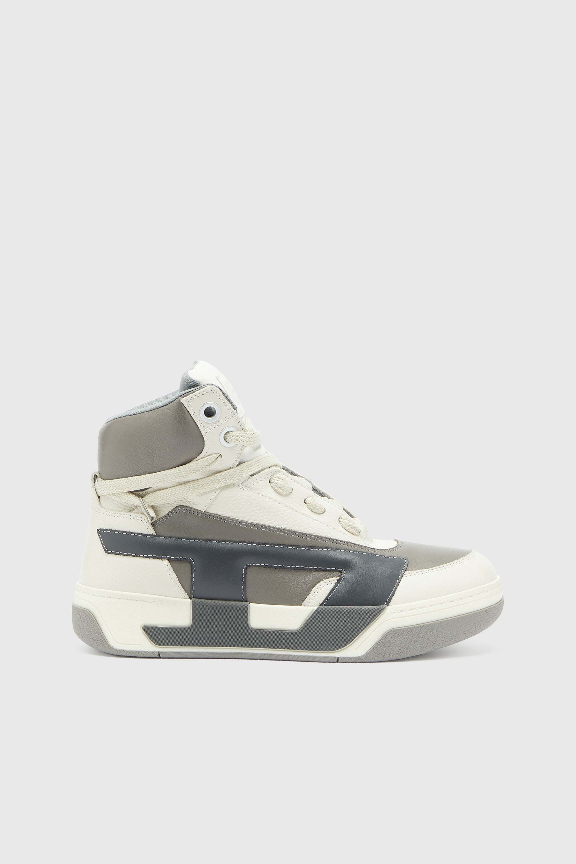 Diesel - S-D-OLLIE MID, S-D-Ollie - Sneakers alte in pelle con D logo Uomo in Bianco - 1