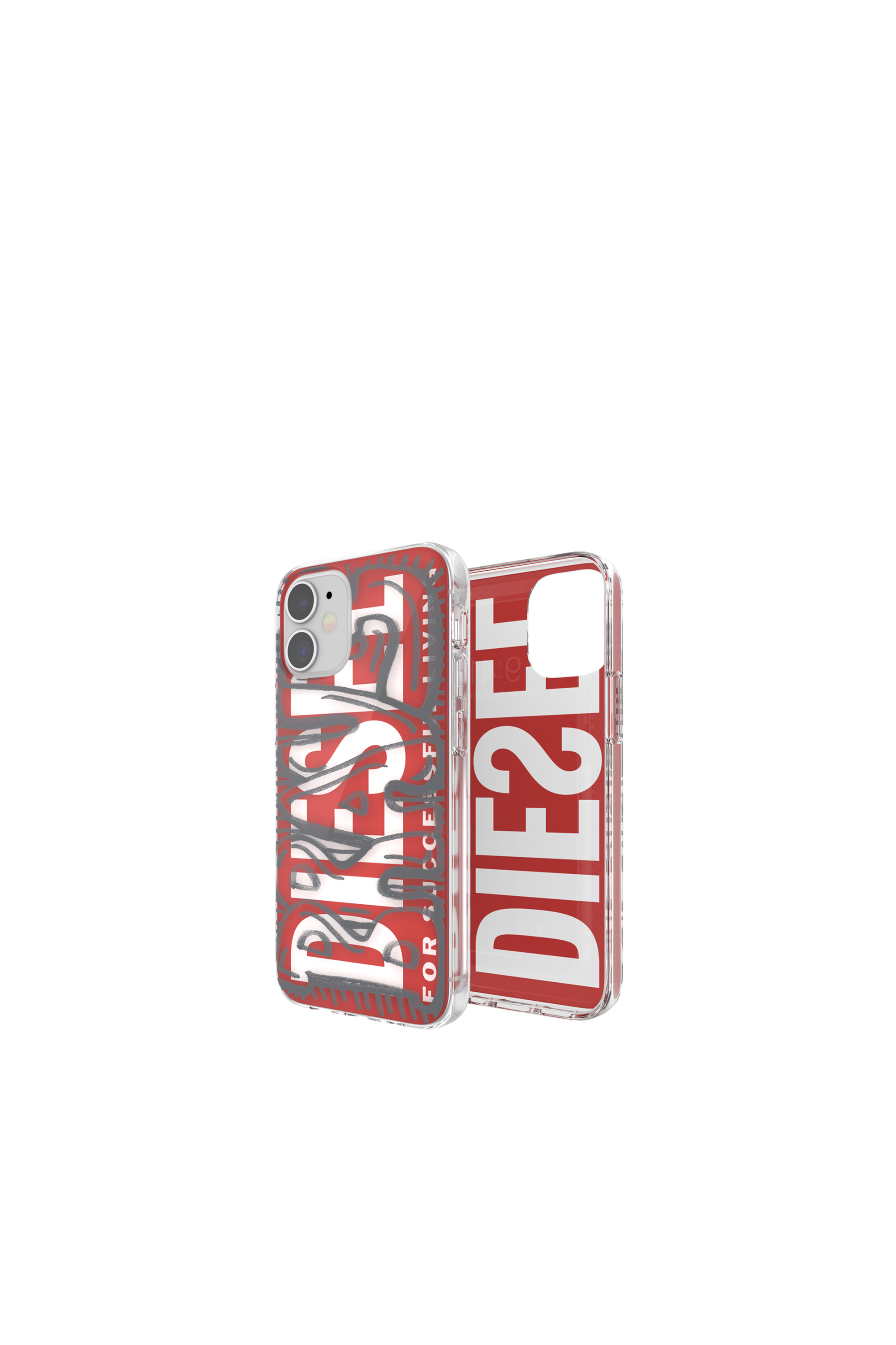 Diesel - 42566 STANDARD CASE, Cover in TPU ultra leggero per iPhone 12 Mini Unisex in Rosso - 1