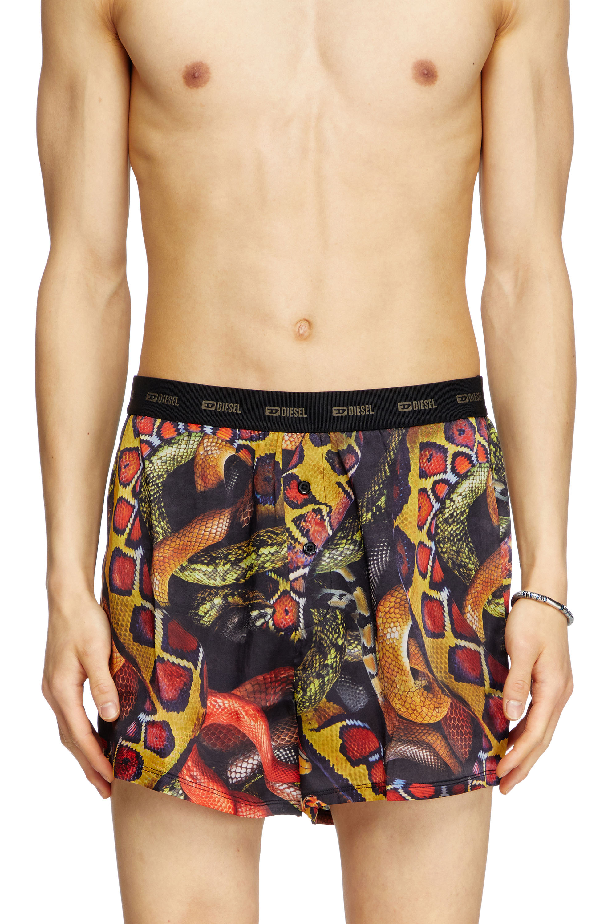 Diesel - STARK-UTLT-SNAKE, Boxer in raso con stampa snake Uomo in Multicolor - 1