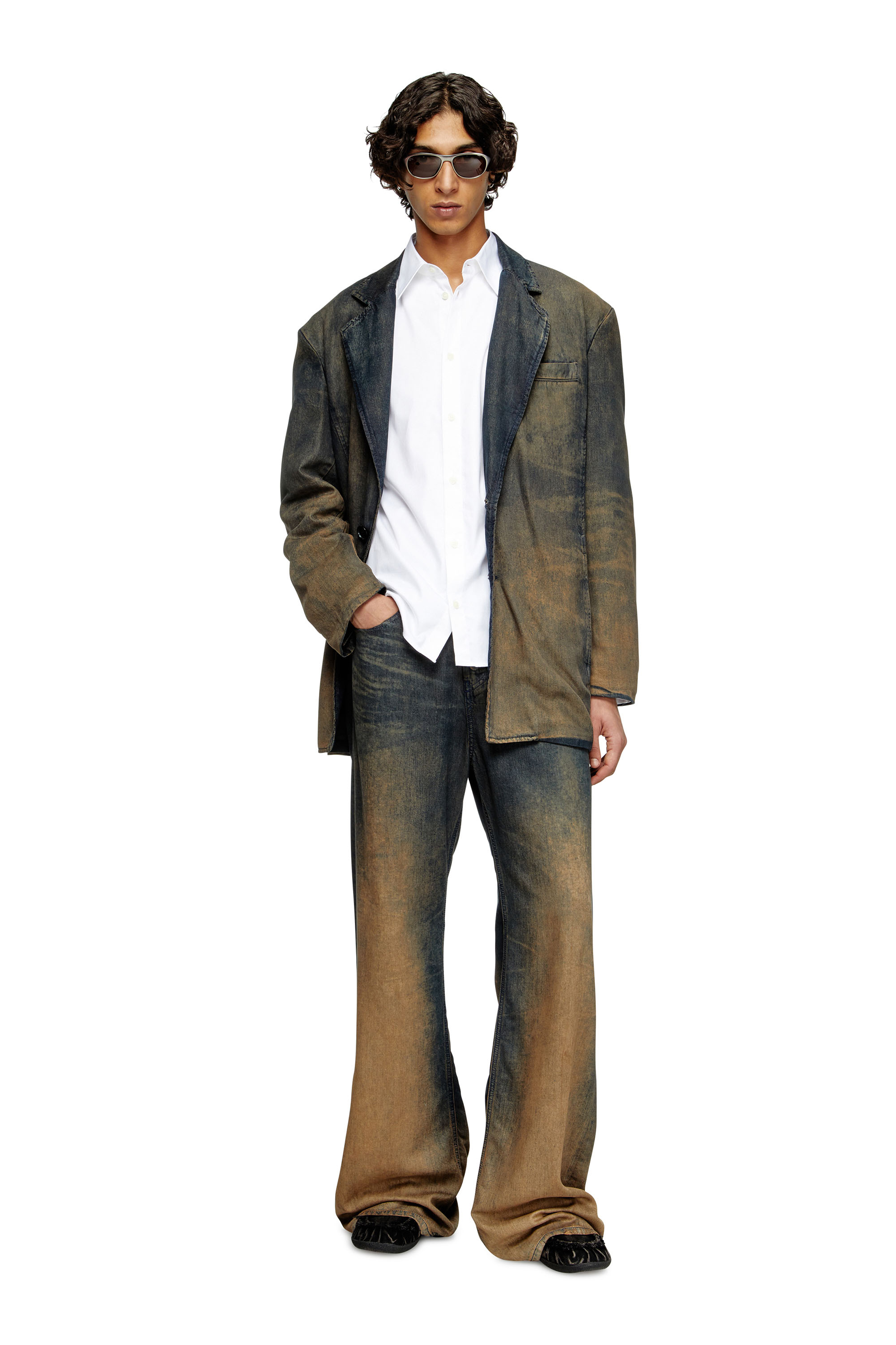 Diesel - S-FITTY-QFAV, Camicia con logo Oval D ricamato Uomo in Bianco - 1