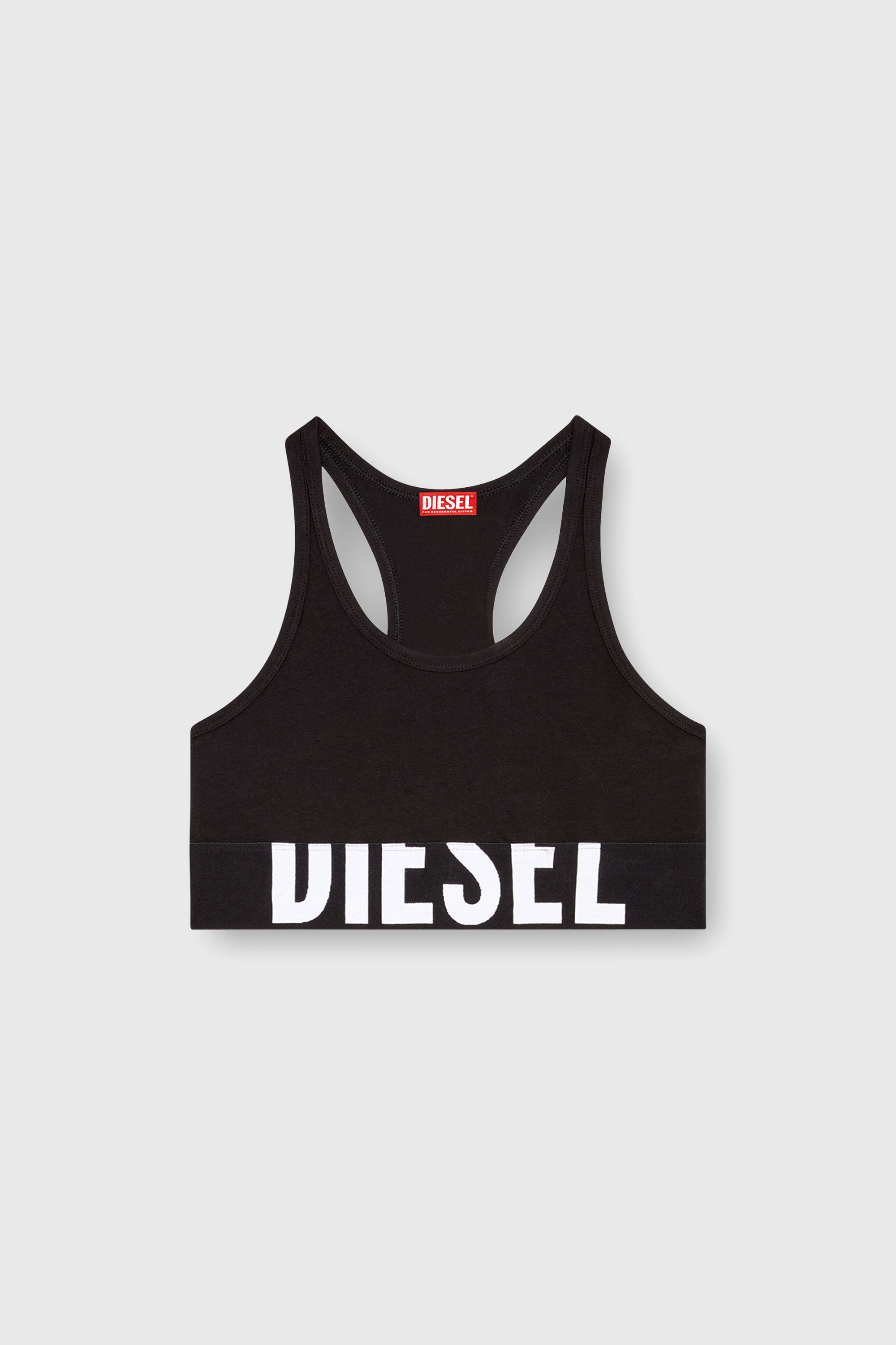 Diesel - UFSB-COTTON-RACE-BRALETTE-XL, Reggiseno sportivo con logo tagliato Donna in Nero - 2