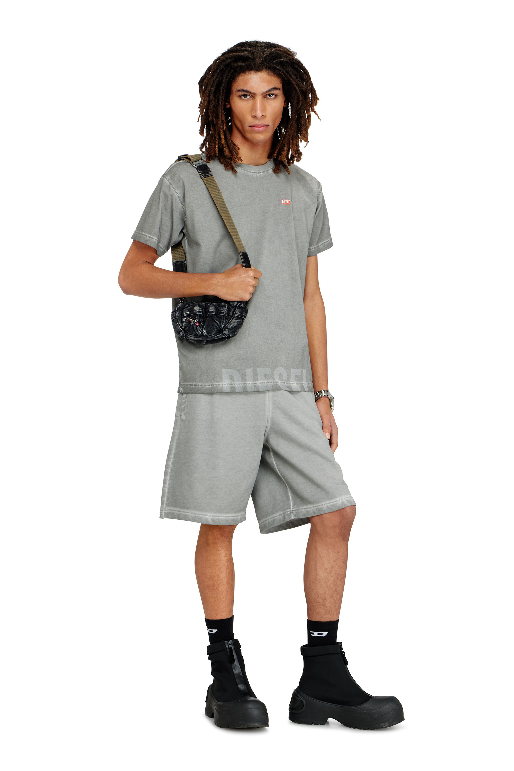 Diesel - MULTI-PKTS CROSSBODY XS X, Multi-Pkts - Borsetta in denim lavato Unisex in Grigio - 6