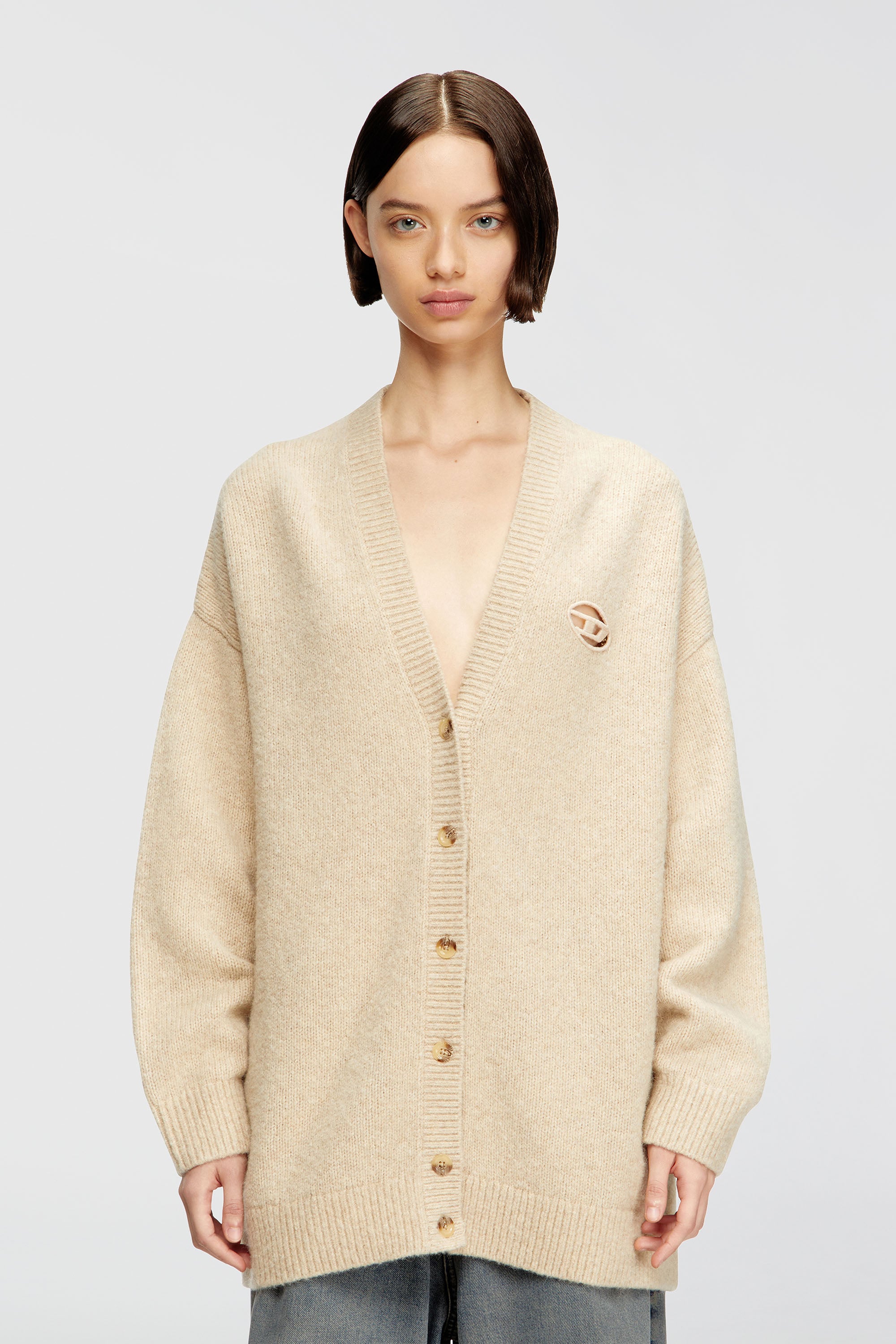 Diesel - M-AREELA, Cardigan in misto lana e alpaca Donna in Beige - 3