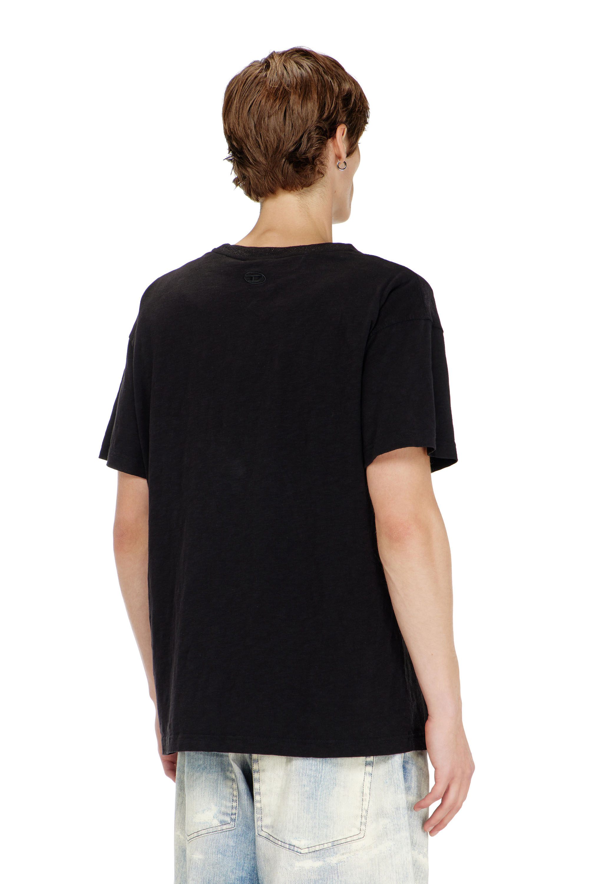 Diesel - T-NORM-AA2, T-shirt in cotone girocollo con stampa foil Uomo in Nero - 4