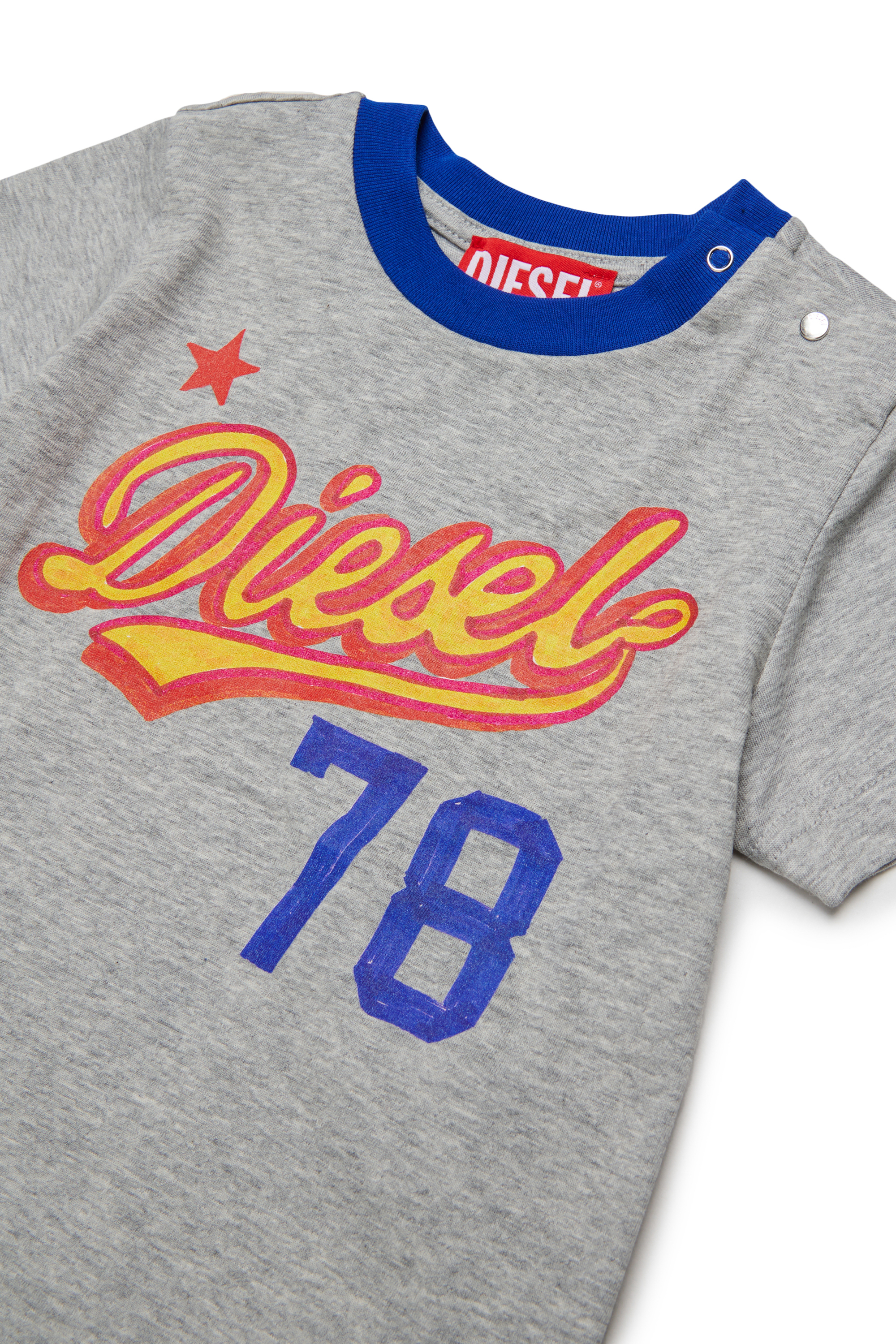 Diesel - TURSIB, T-shirt in cotone con stampa logo r&eacute;tro Uomo in Grigio - 3