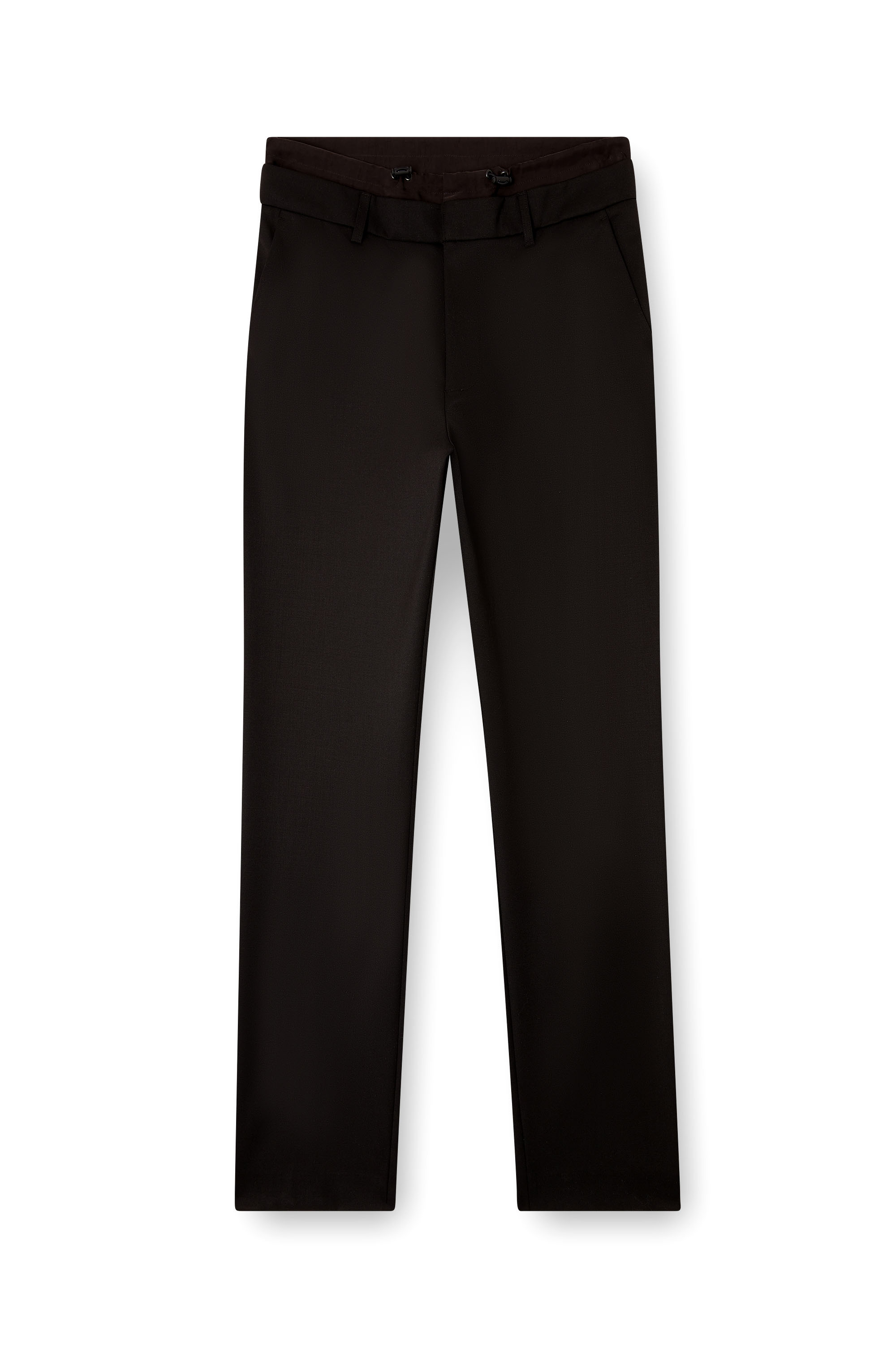 Diesel - P-OWERS, Pantaloni in misto lana con cintura elastica Uomo in Nero - 3