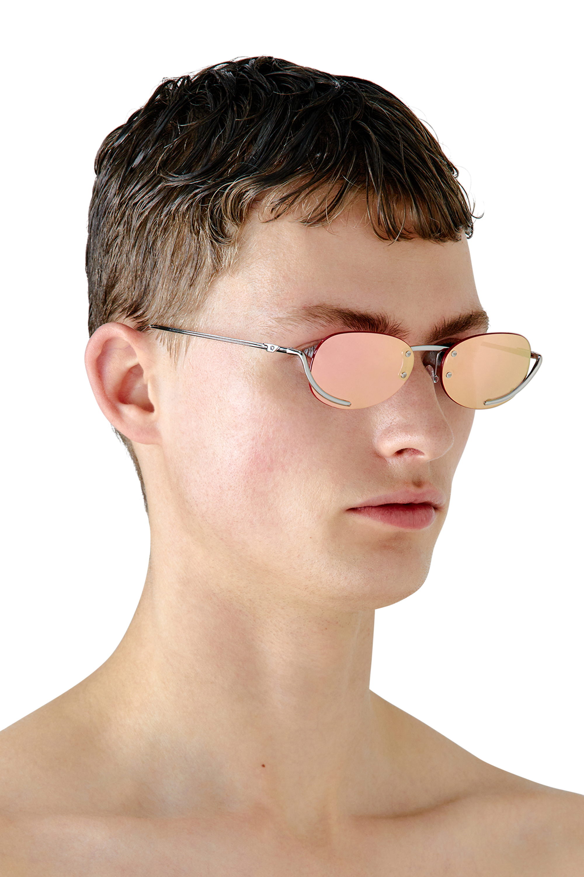 Diesel - 0DL1004, Occhiali da sole ovali Unisex in Rosa - 4