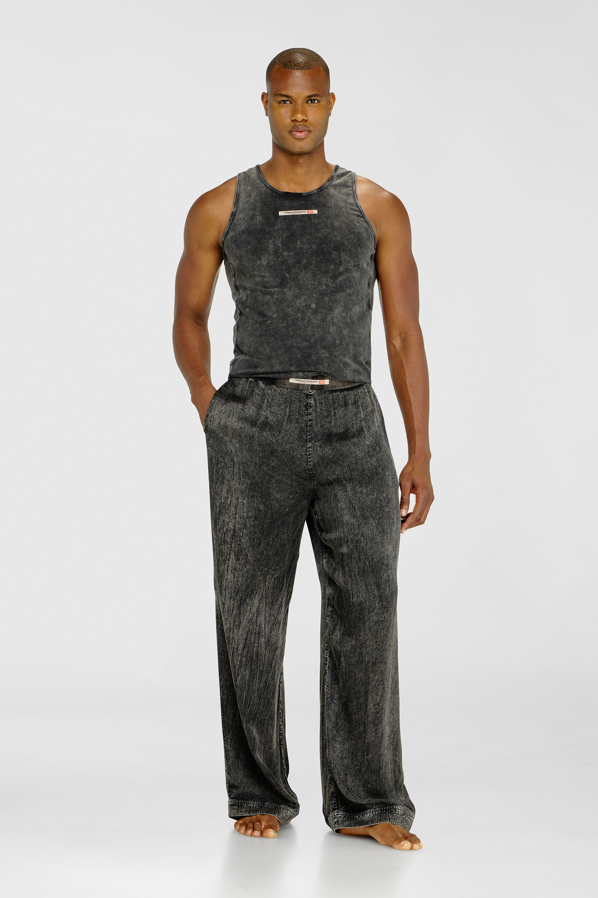 Diesel - ZAYNE-DNM, Man's Viscose pants with a fluid fit in Dark grey - 2