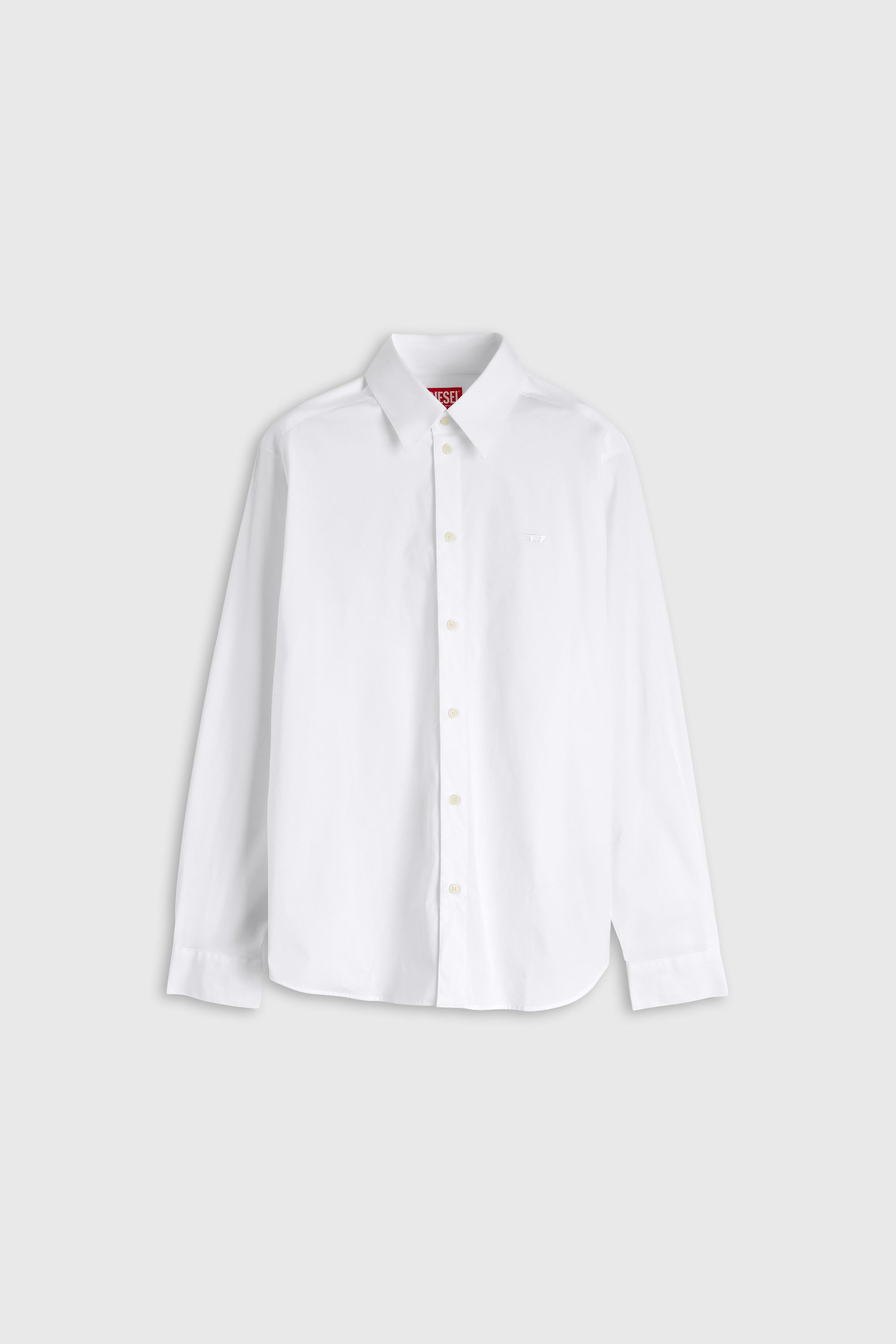 Diesel - S-SIMPLY-NA-GSBH, Camicia in popeline stretch con ricamo D Uomo in Bianco - 2