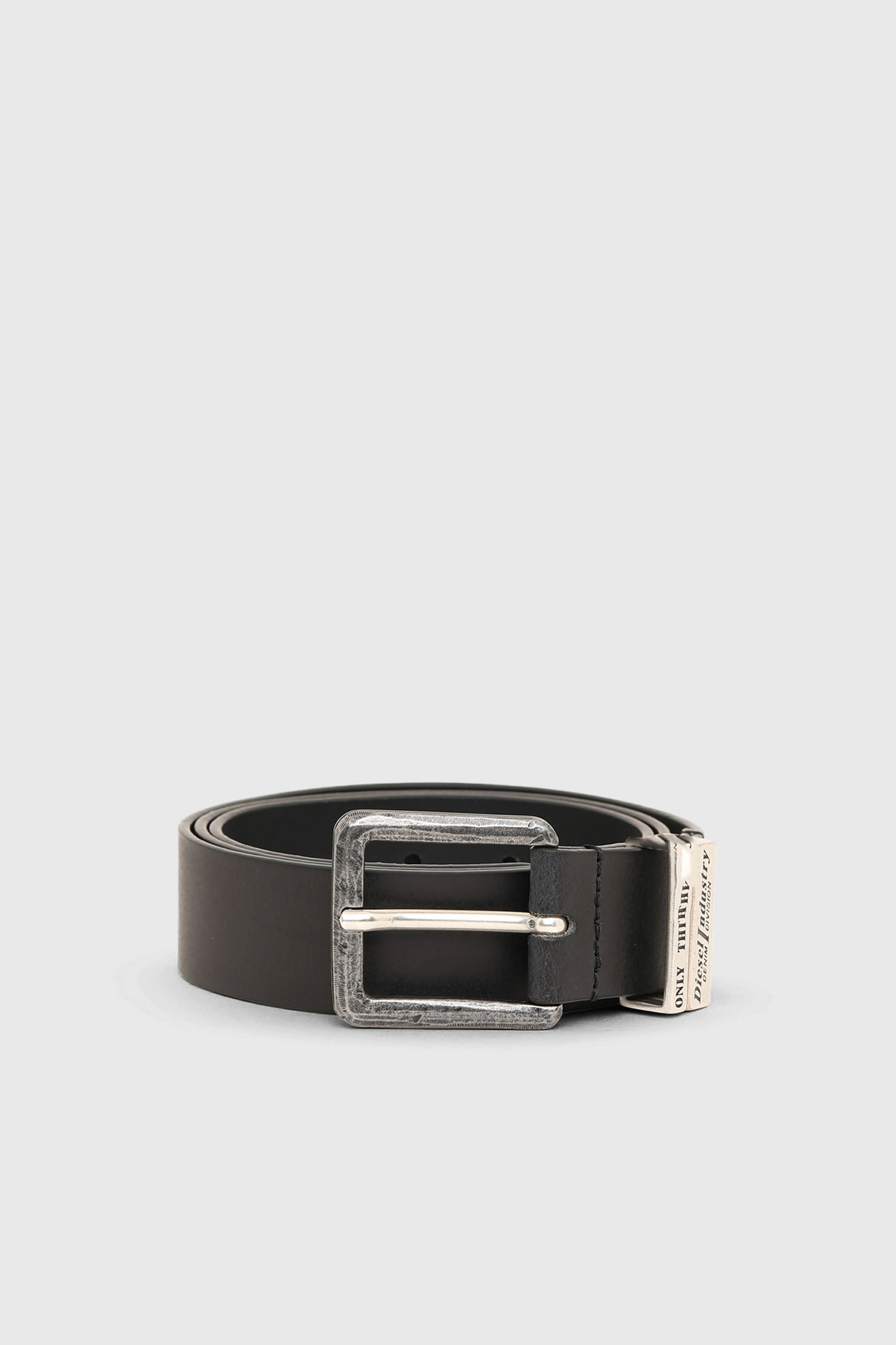 Diesel - B-GUARANTEE-A, Cintura 3.4 cm in pelle con dettagli bruniti Uomo in Nero - 1