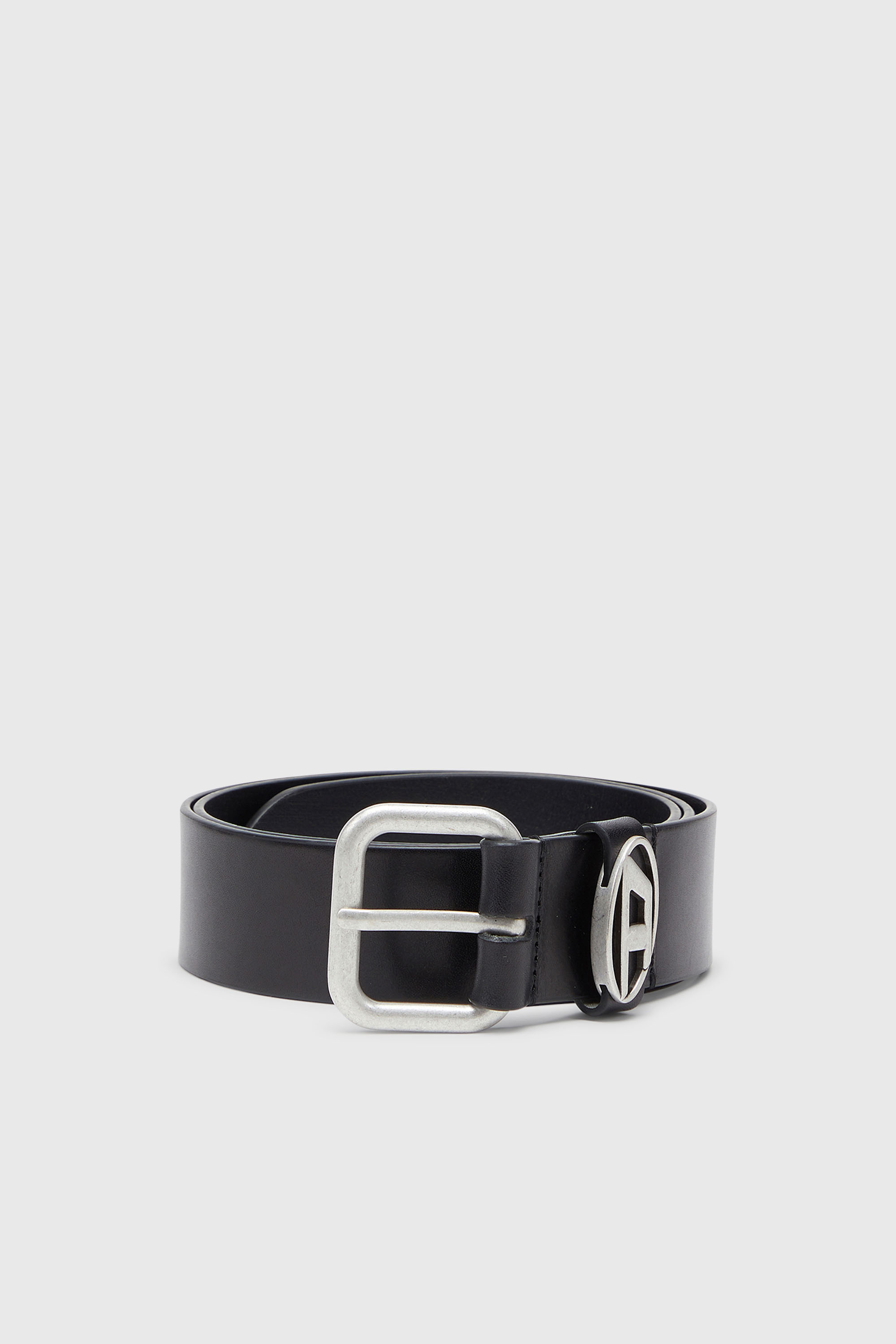 Diesel - B-1DR OVAL D LOOP, Cintura 4 cm in pelle opaca con fibbia metallica Unisex in Nero - 1