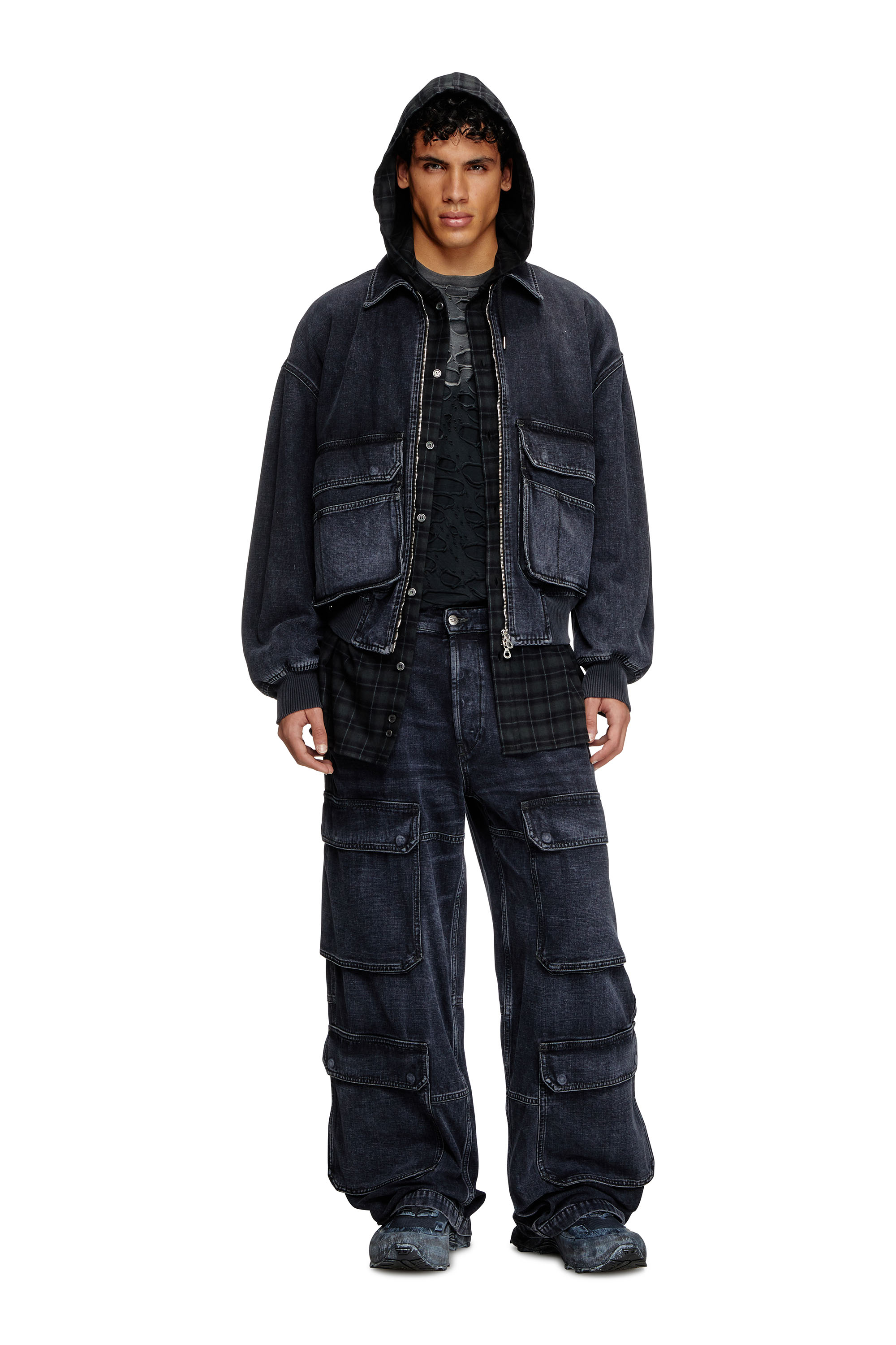 Diesel - D-KURZ, Giacca in denim batavia Unisex in Nero - 1