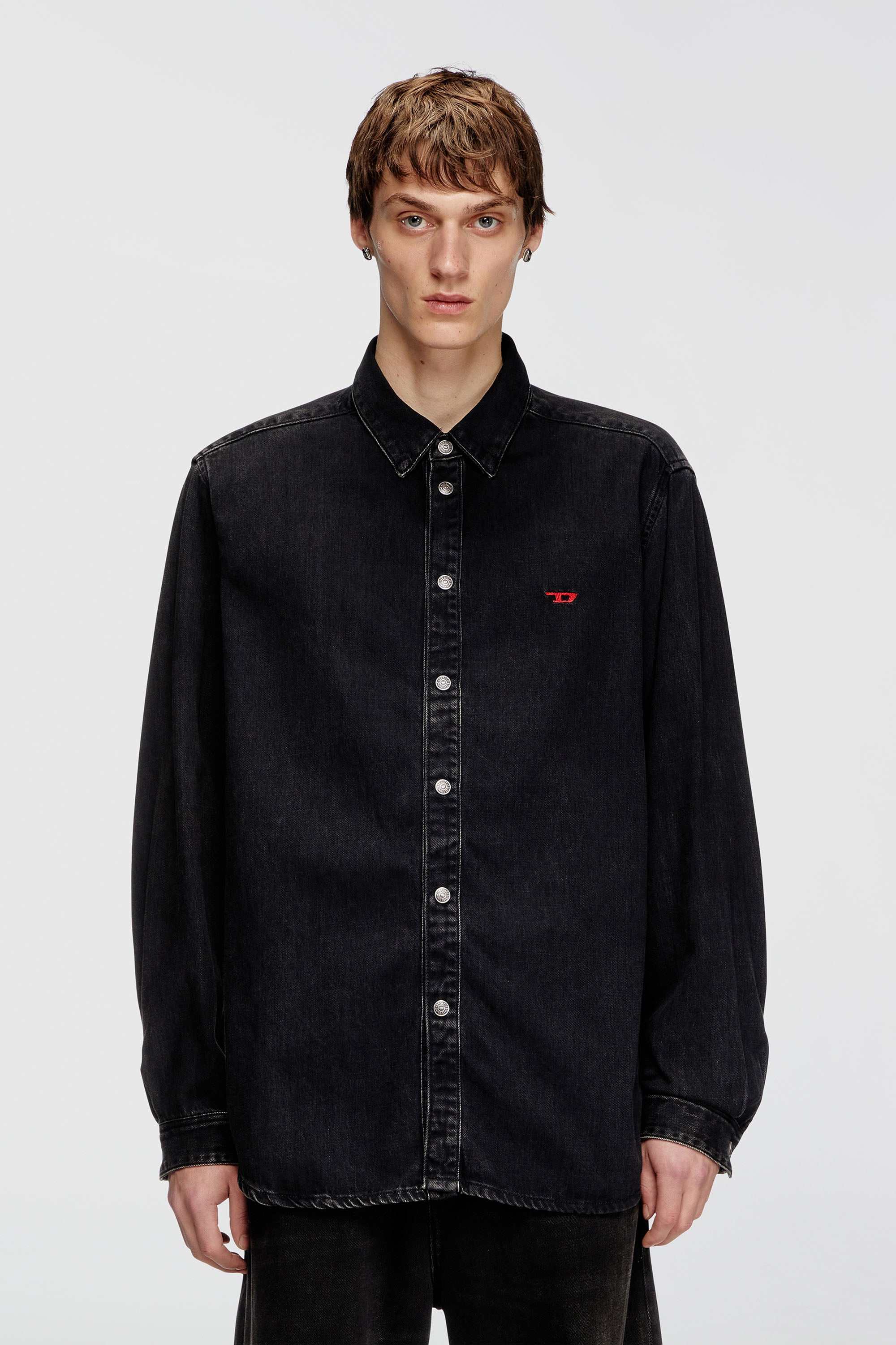 Diesel - D-SIMPLY, Camicia in denim Tencel Uomo in Nero - 1