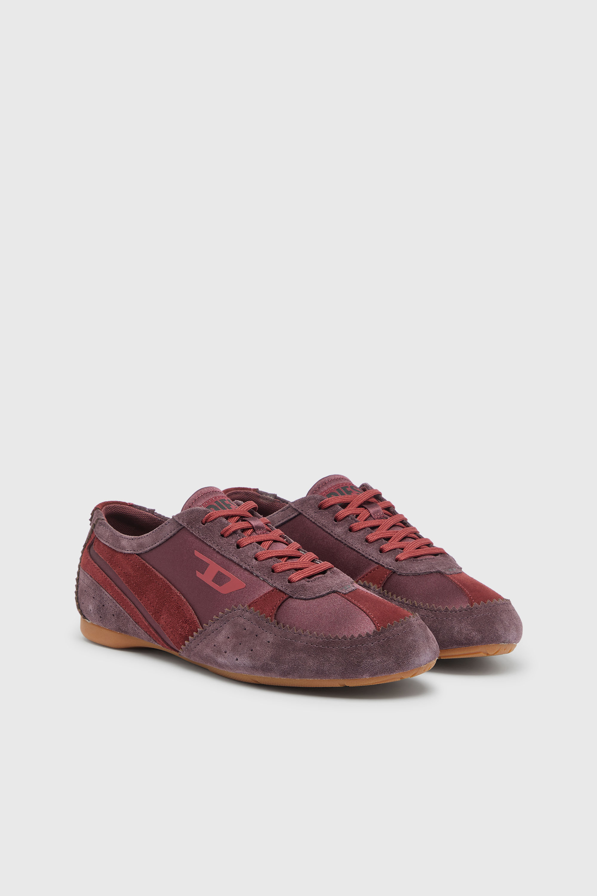 Diesel - D-MILE LOW II W, D-Mile - Sneaker flat con inserti in suede Donna in Rosso - 2