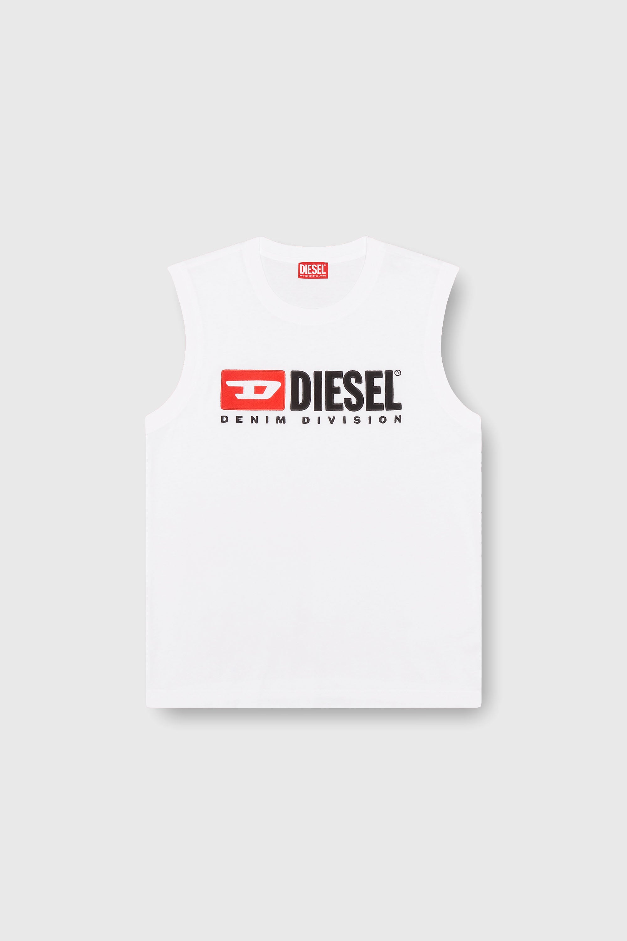 Diesel - T-ISCO-DIV, Canotta con stampa logo sul petto Uomo in Bianco - 2