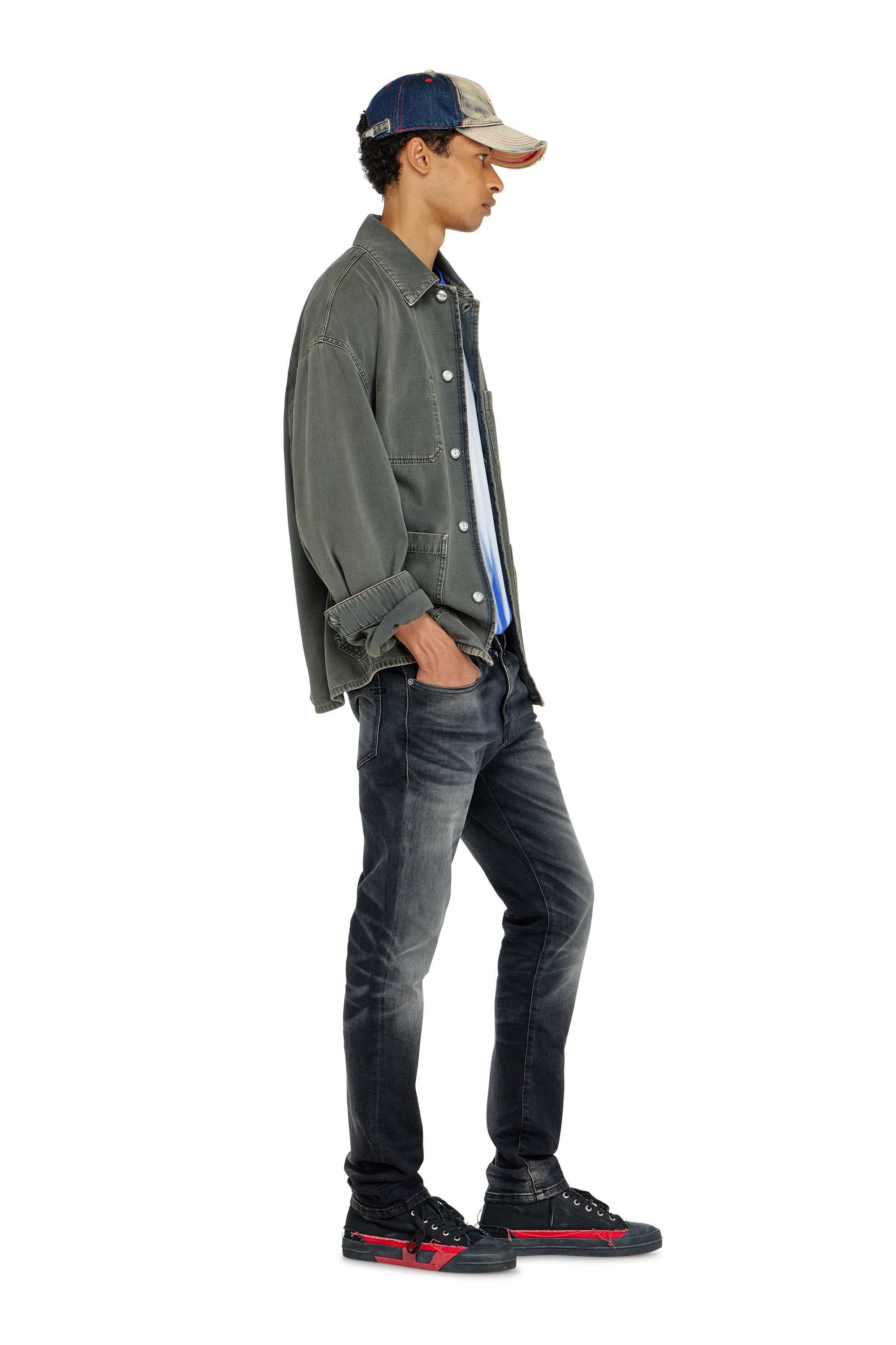 Diesel - Slim Jeans 2019 D-Strukt 09P38 Uomo, Nero/Grigio scuro - Image 2